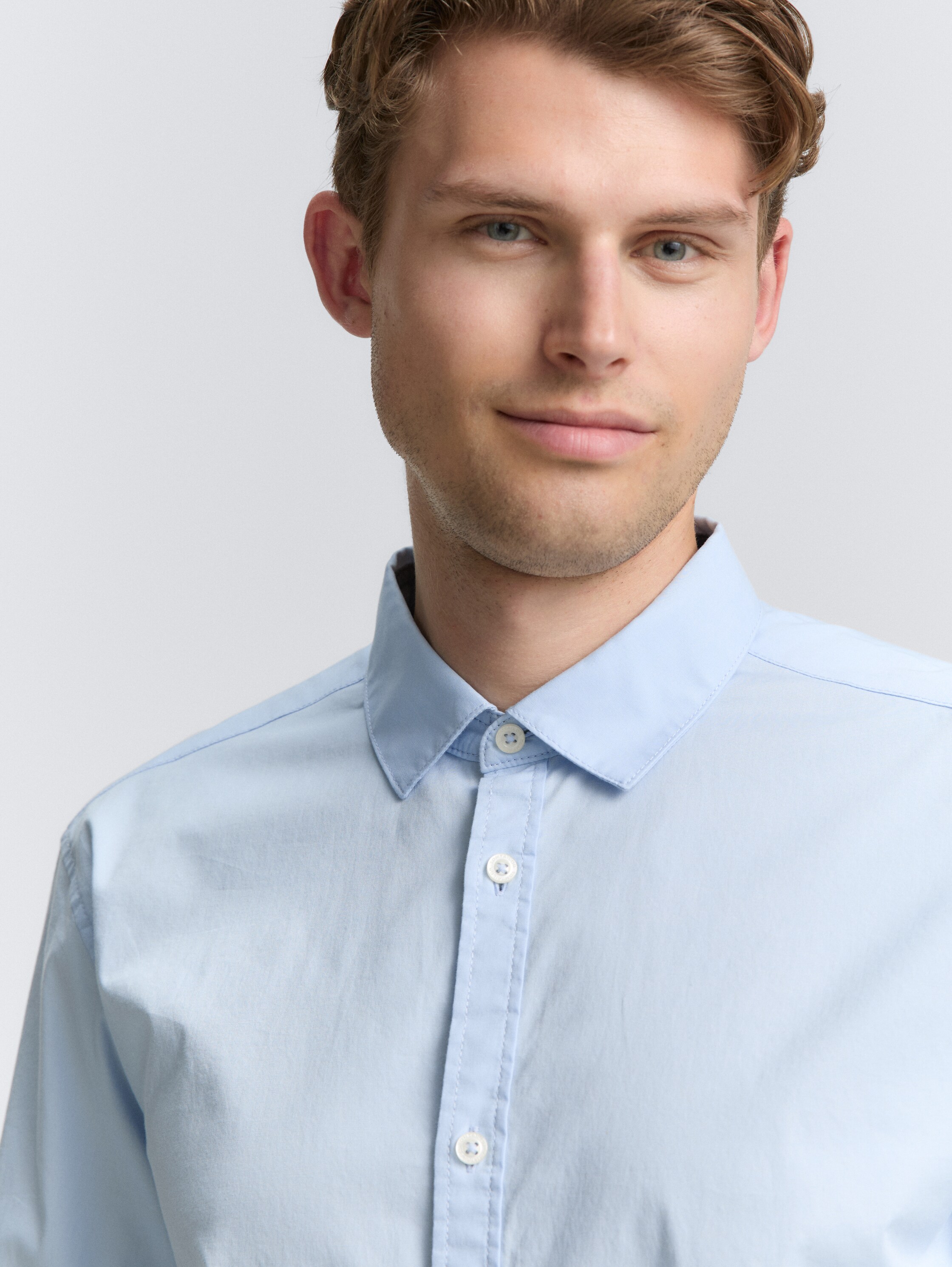 Regular fit overhemd met stretch - light_metal_blue - 