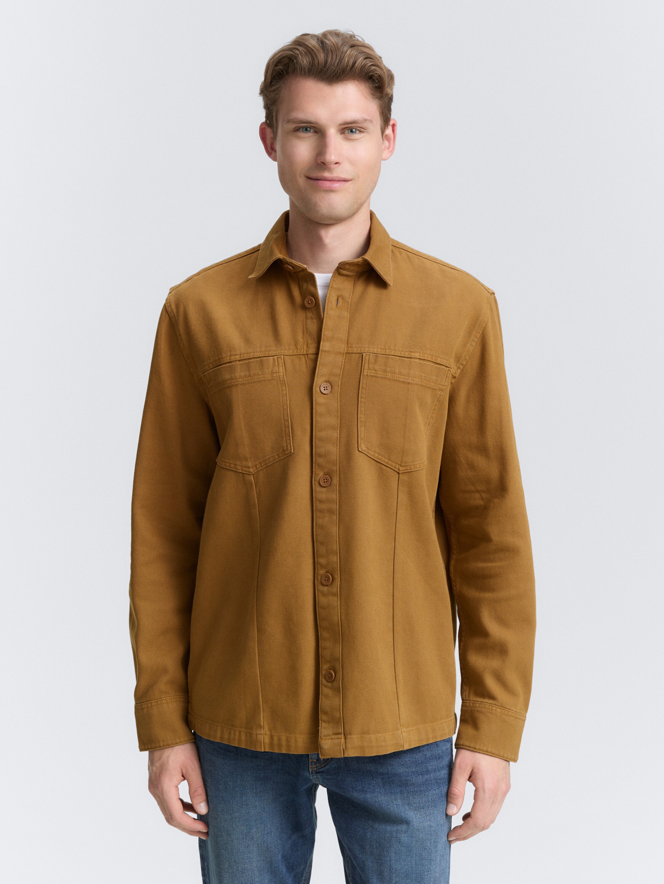 Overshirt with breast pockets - deep_cognac - 