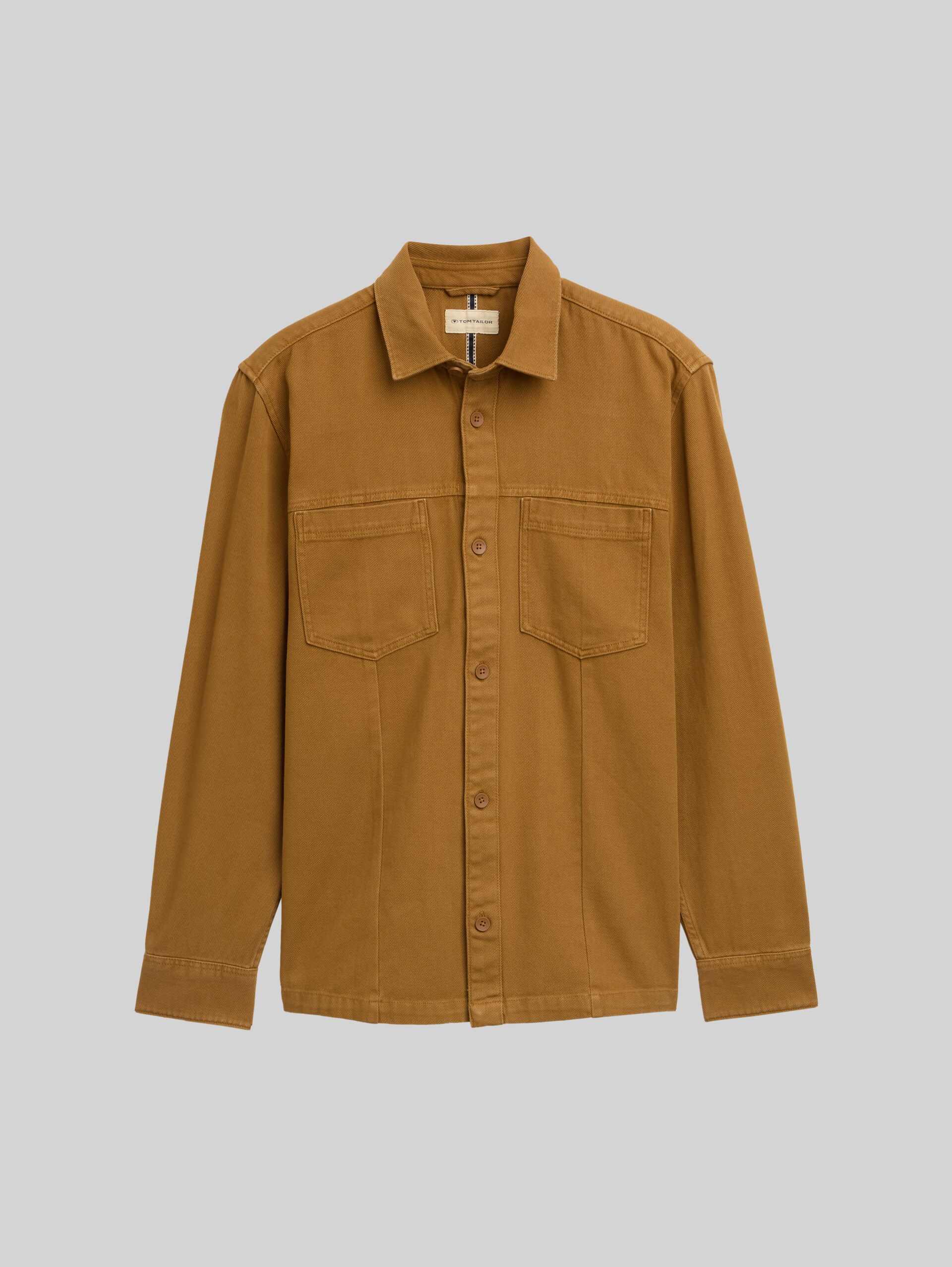 Overshirt with breast pockets - deep cognac - Front product view