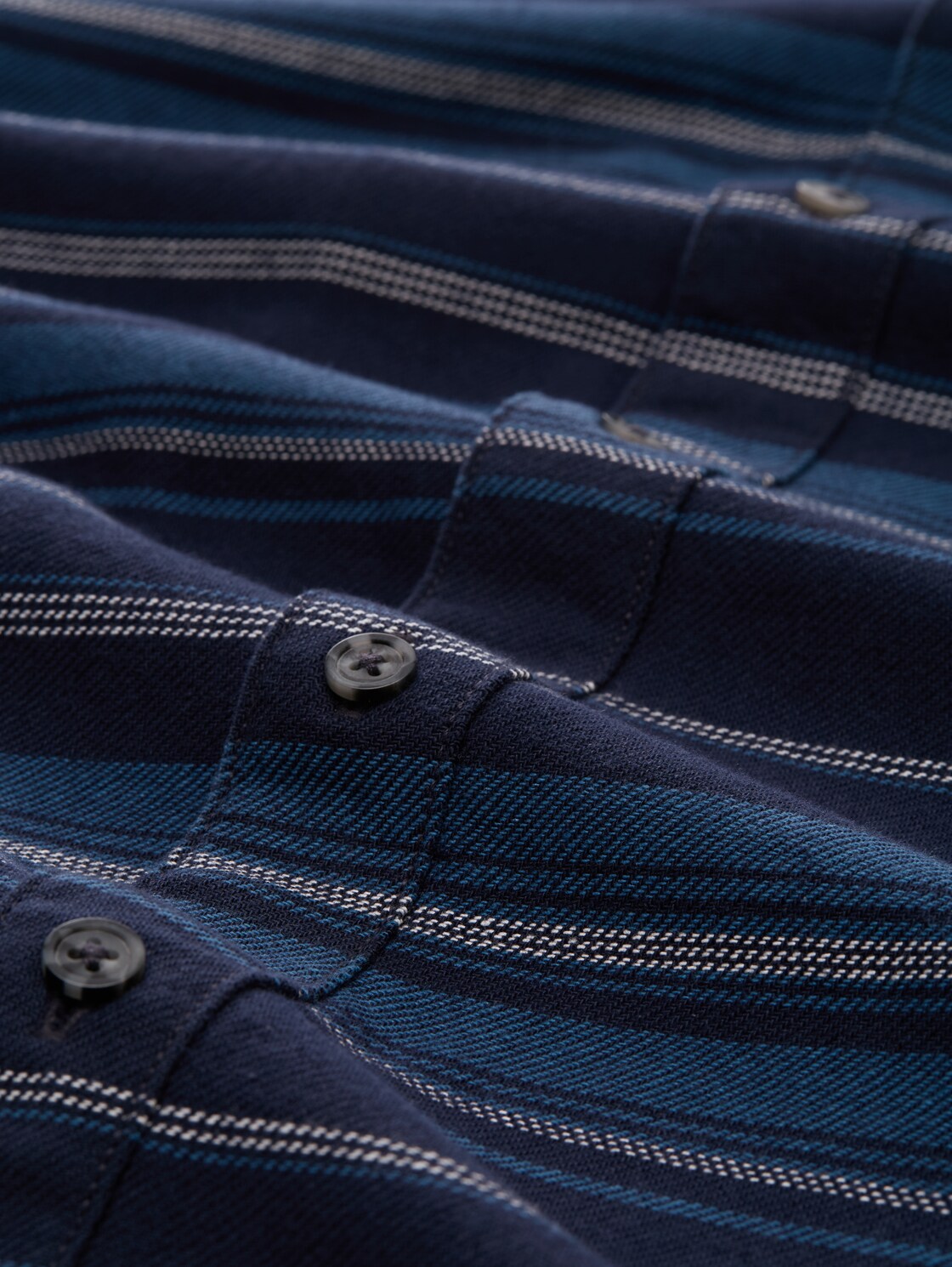 Comfort Fit Hemd mit Streifenmuster - navy teal horizontal stripe - Material-Ansicht