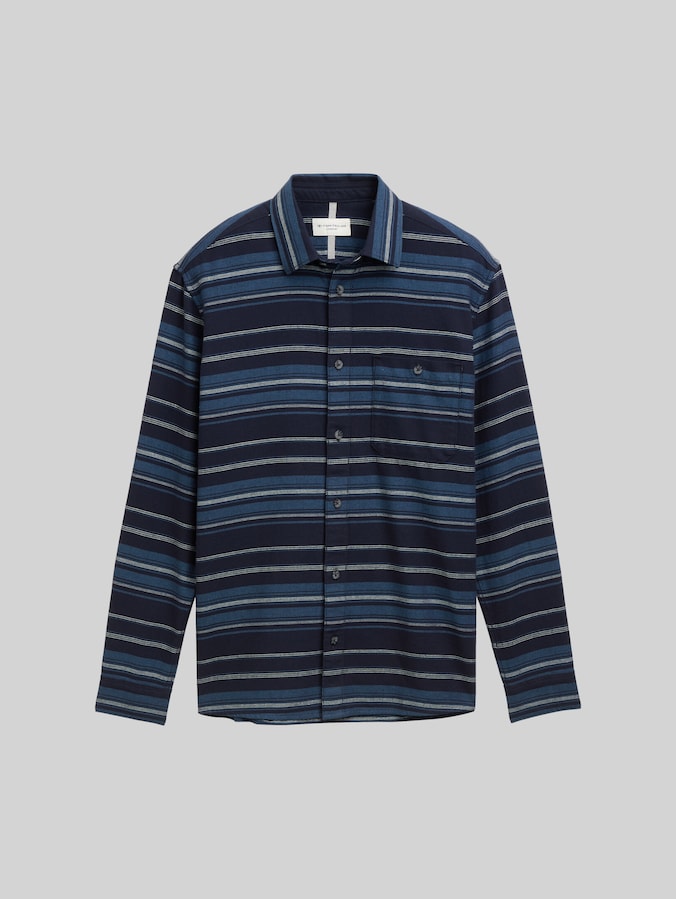 Comfort Fit Hemd mit Streifenmuster von Men, navy teal horizontal stripe
