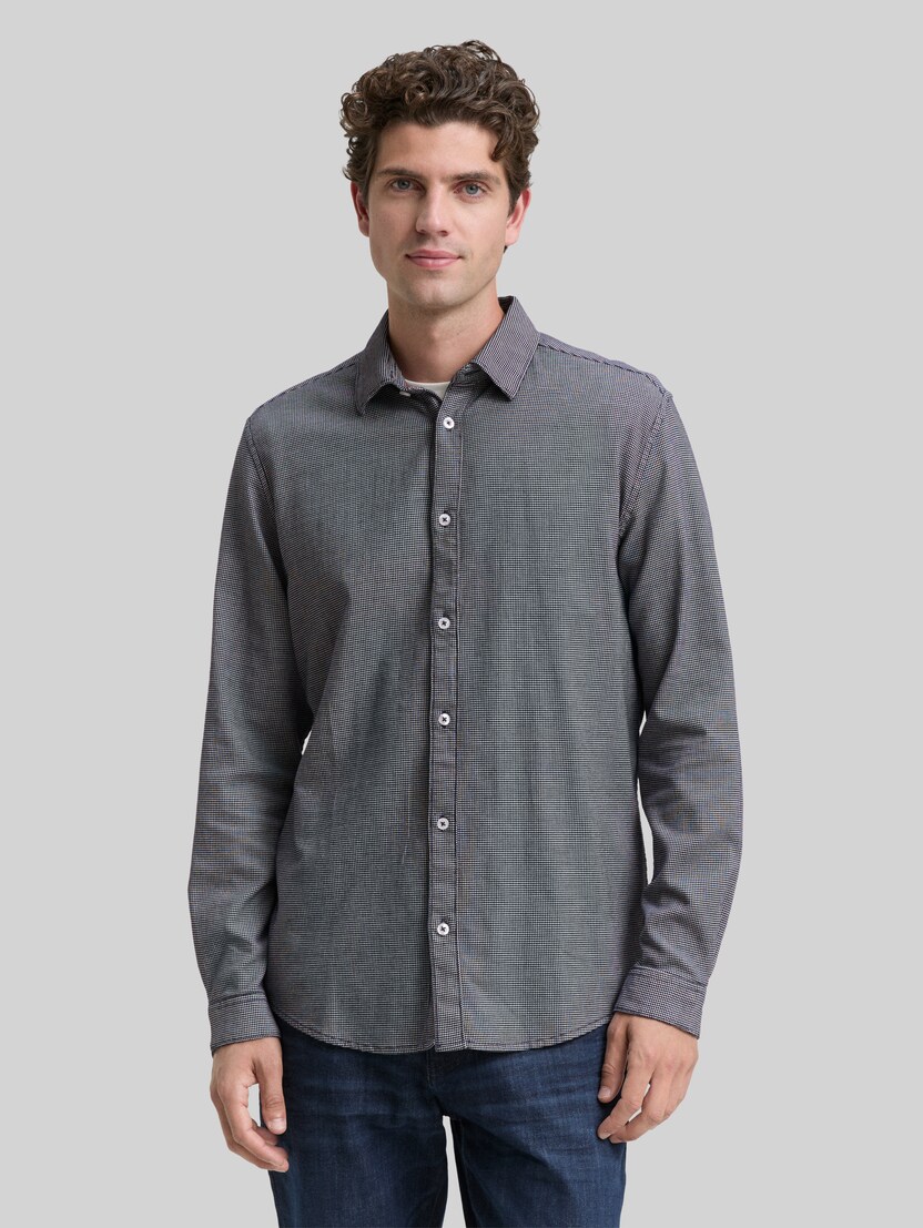 Slim Fit Hemd mit Stretch von Men, navy squared structure