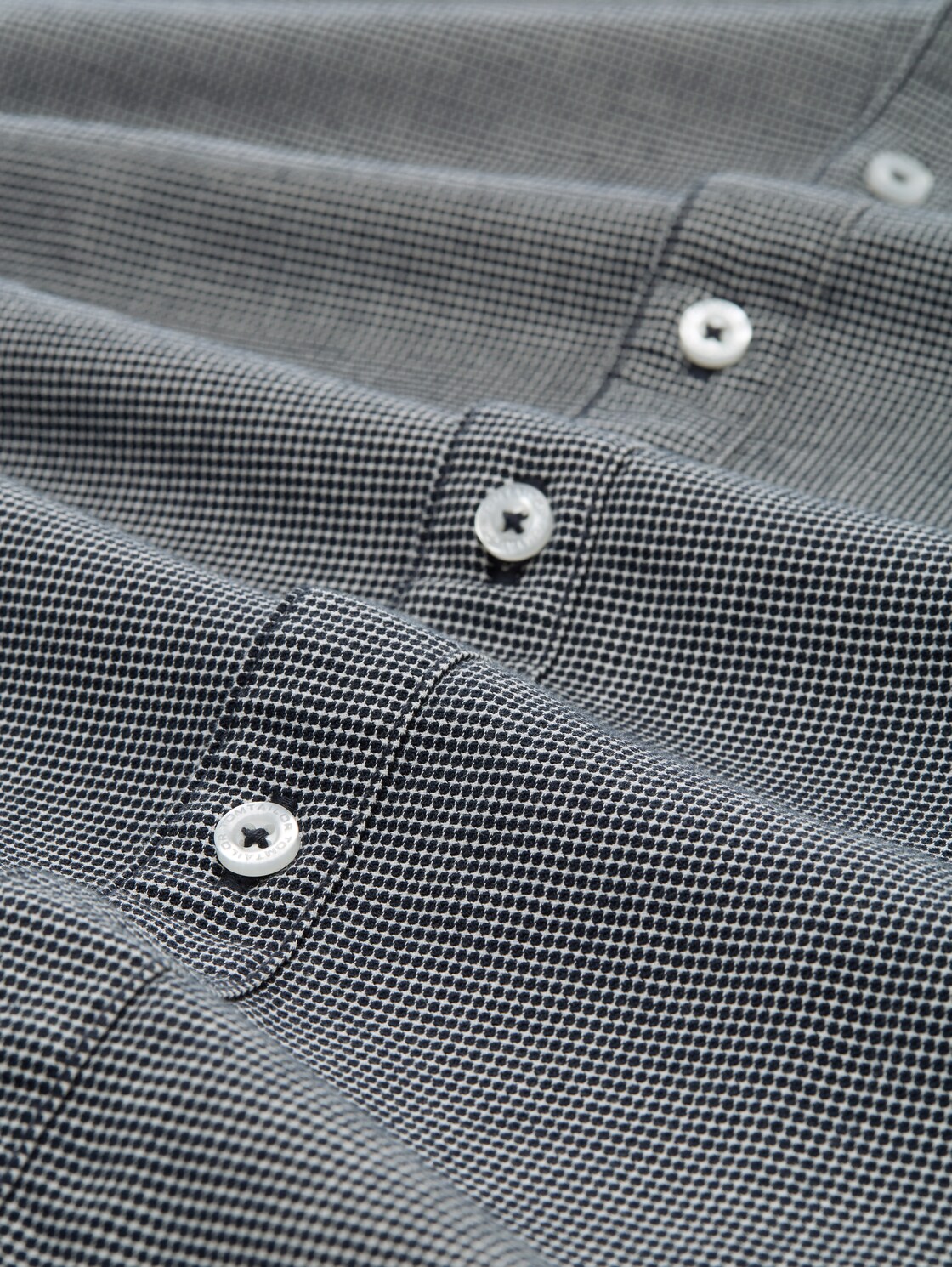 Slim Fit Hemd mit Stretch - navy squared structure - Material-Ansicht