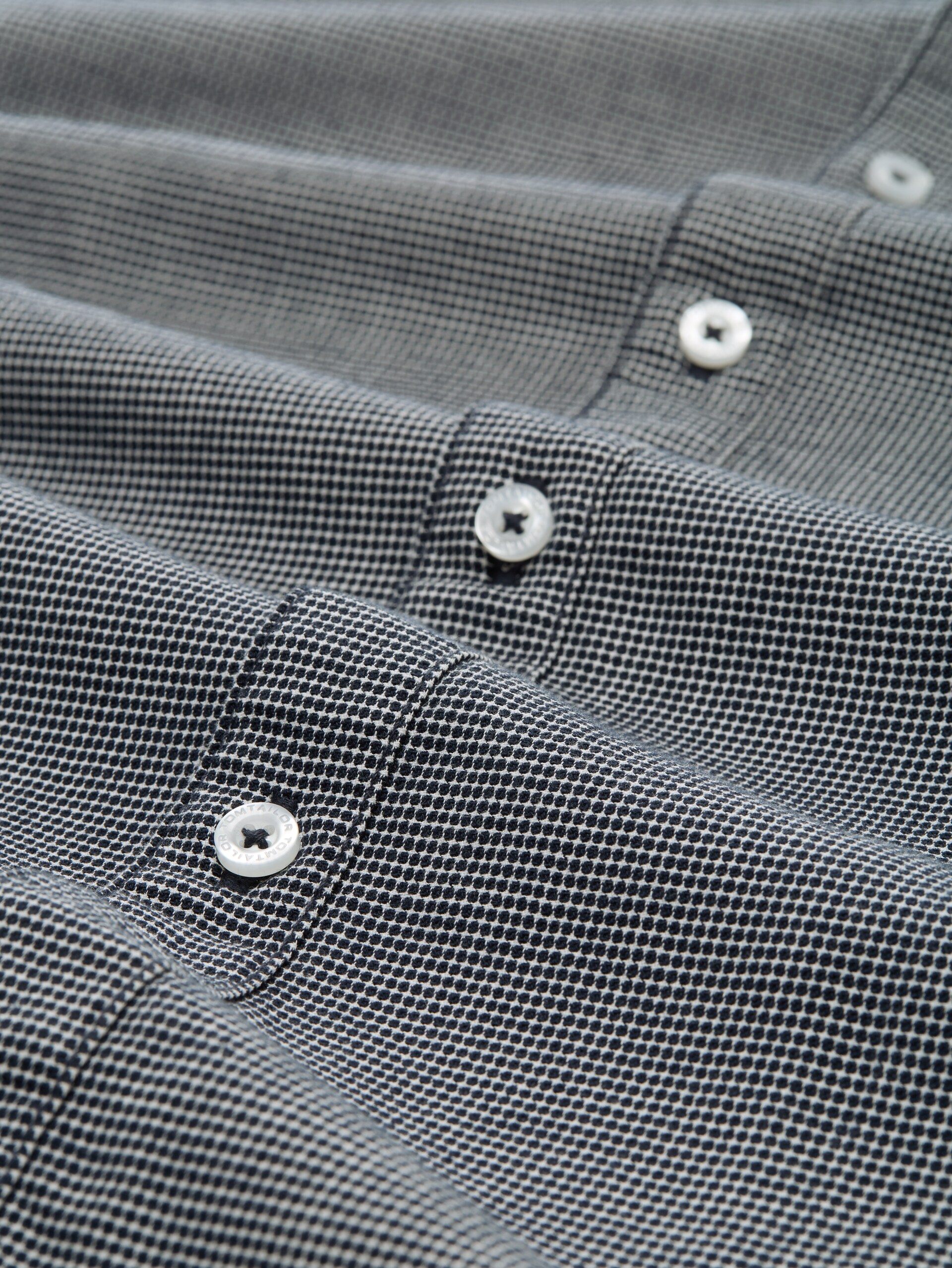 Slim Fit Hemd mit Stretch - navy squared structure - Material-Ansicht