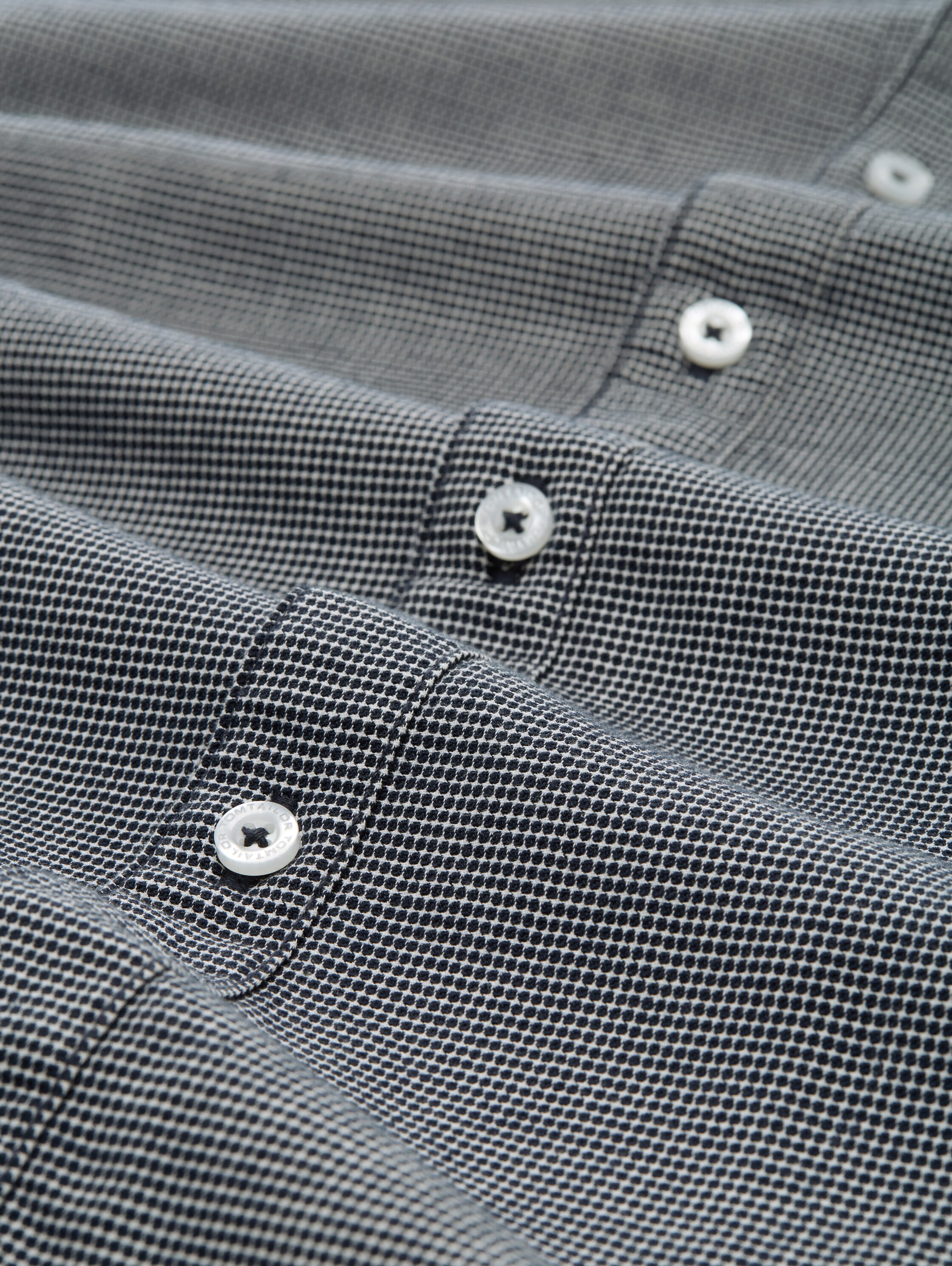 Slim Fit Hemd mit Stretch - navy squared structure - Material-Ansicht