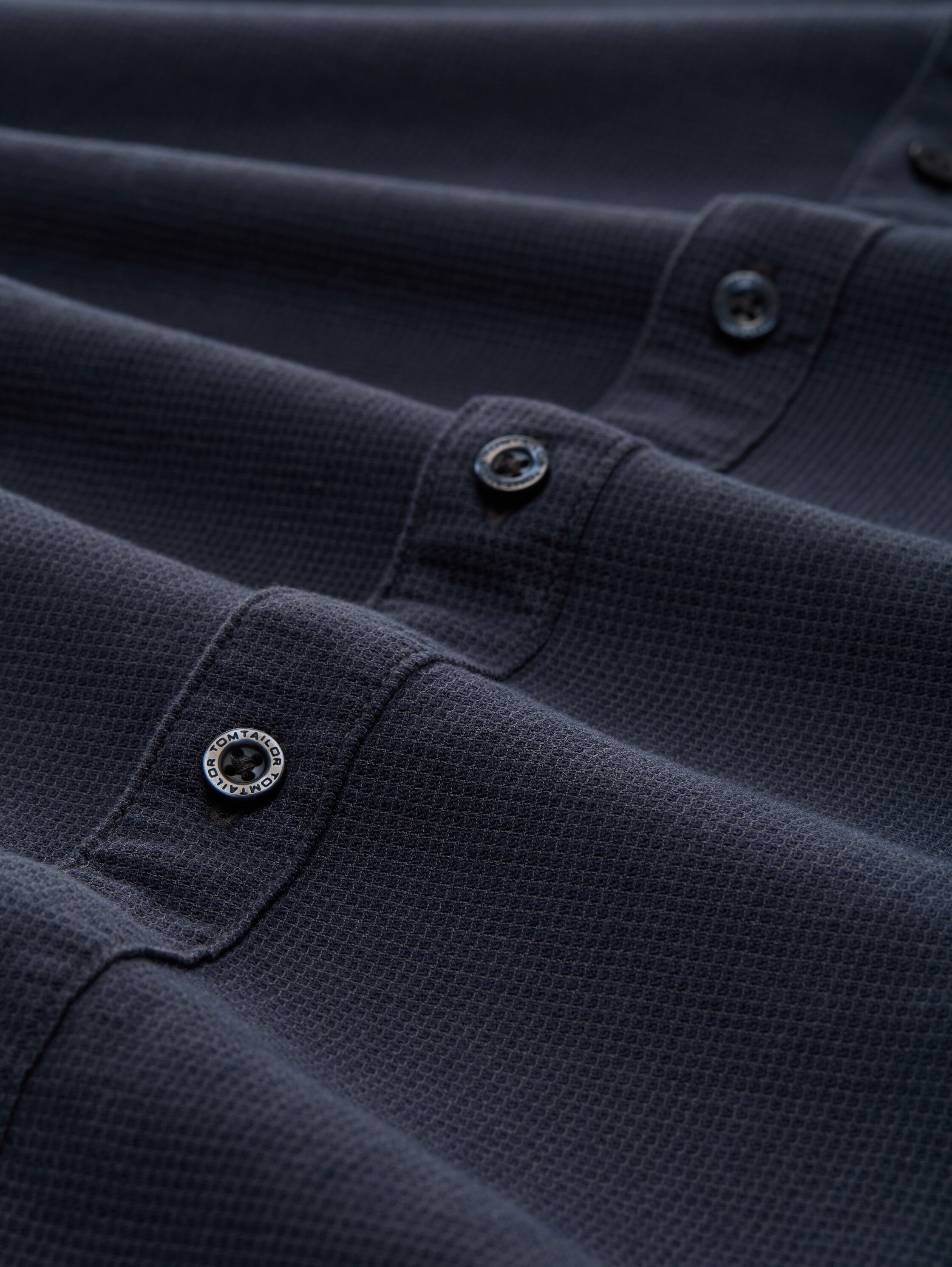 Slim Fit Hemd mit Stretch - navy_tonal_squared_structure - 