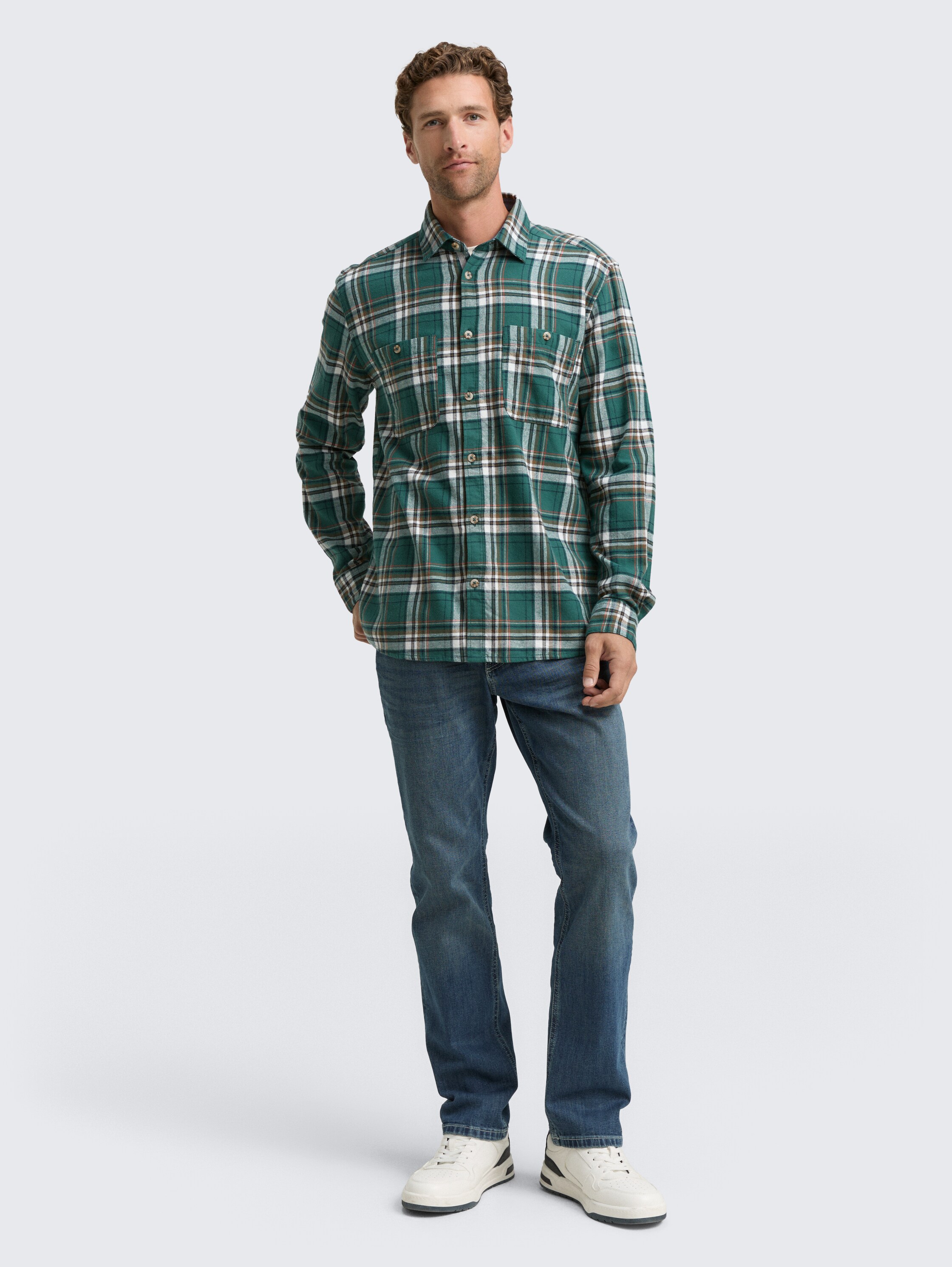 Comfort Fit Flanell-Hemd mit Karomuster - green_multicolor_check - 