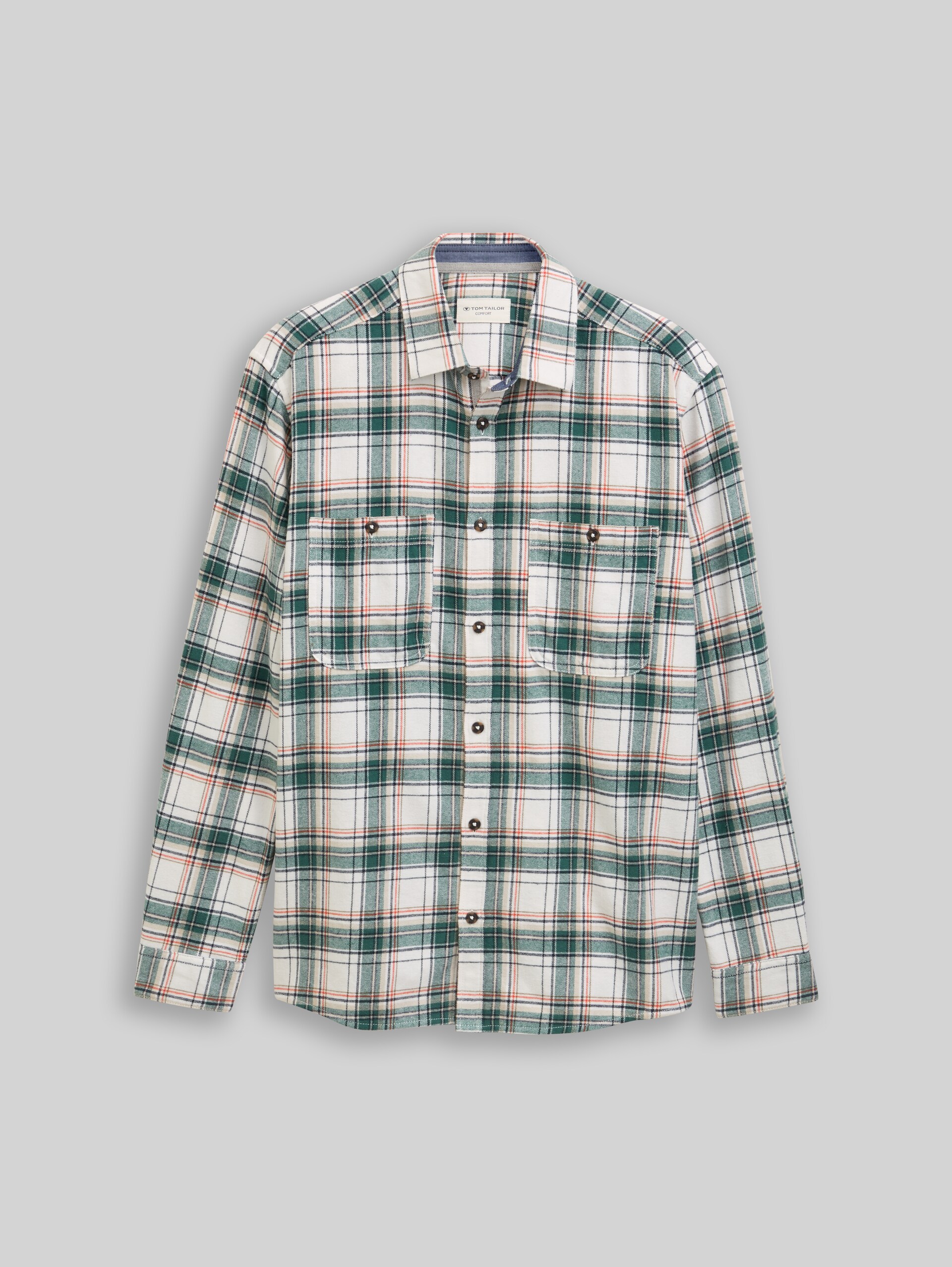 Comfort Fit Flanell-Hemd mit Karomuster - off white multicolor check - Vorder-Produkt-Ansicht