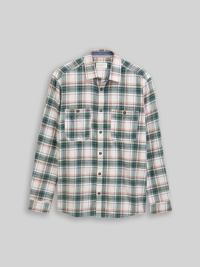 Comfort Fit Flanell-Hemd mit Karomuster von Men, off white multicolor check