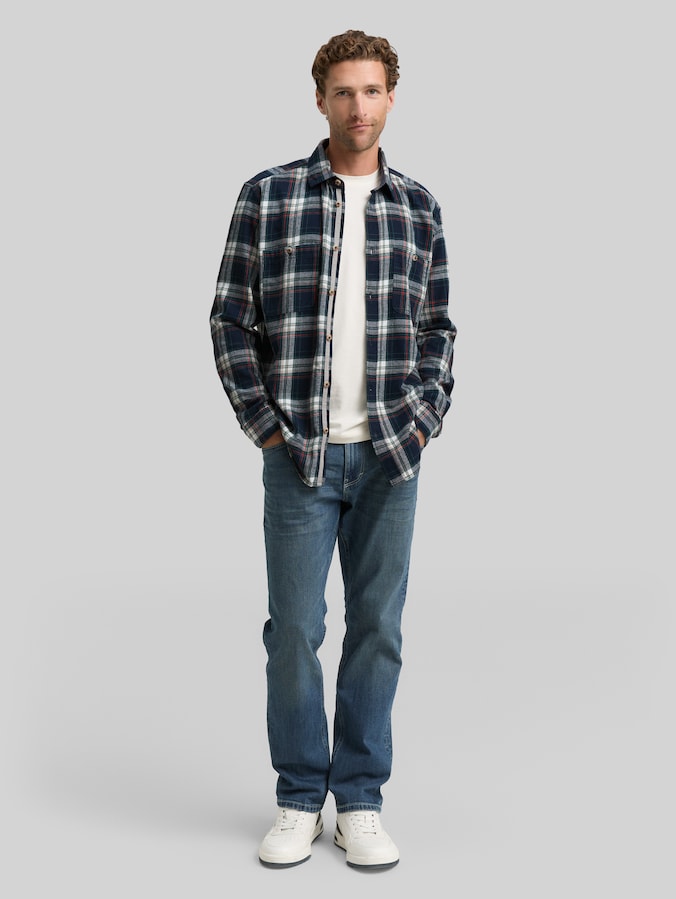 Comfort Fit Flanell-Hemd mit Karomuster von Men, navy multicolor check
