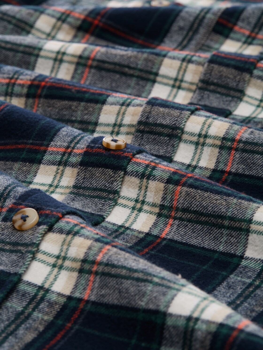 Comfort Fit Flanell-Hemd mit Karomuster - navy multicolor check - Material-Ansicht