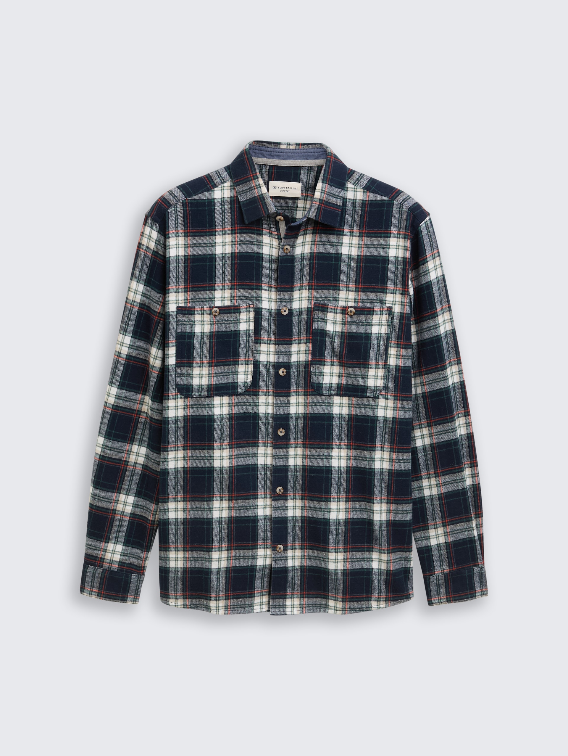 Comfort Fit Flanell-Hemd mit Karomuster - navy multicolor check - Vorder-Produkt-Ansicht