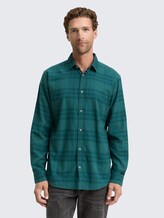 Chemise coupe classique avec logo brodé - green tonal check - Découpe Vue de face du modèle
