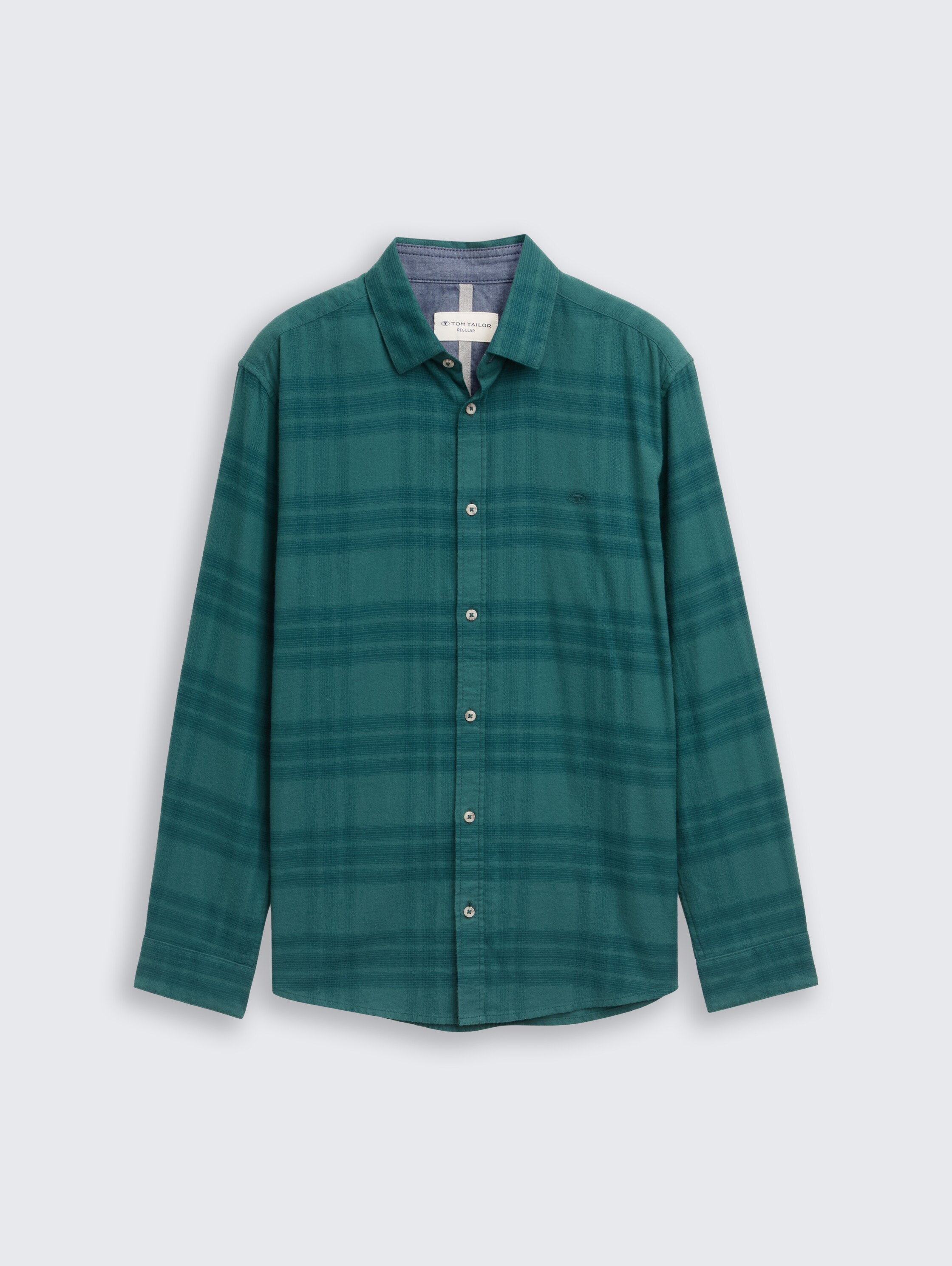 Regular fit shirt with logo embroidery - green_tonal_check - 