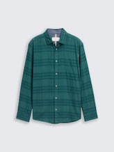 Chemise coupe classique avec logo brodé - green tonal check - Vue de face du produit