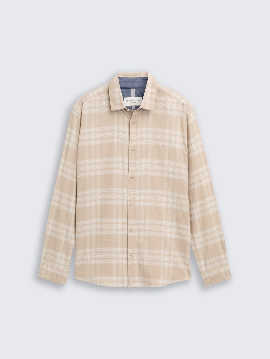 Regular Fit Hemd mit Logo-Stickerei - light cashmere tonal check - Vorder-Produkt-Ansicht