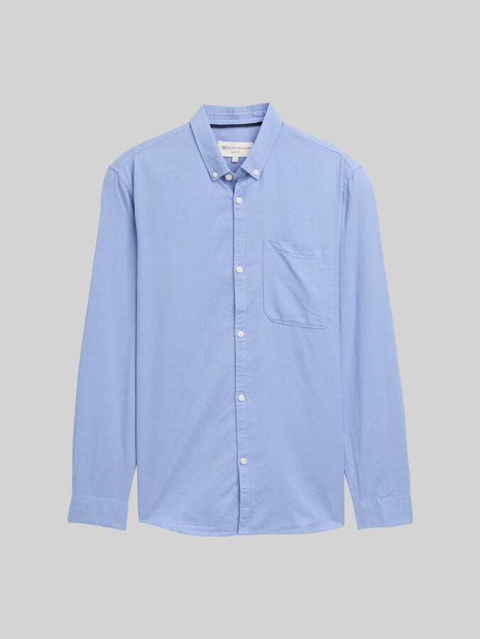 Regular Fit Hemd mit Brusttasche von Denim Male, dreamy blue fine structure