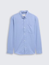 Regular fit shirt with breast pocket - dreamy blue fine structure - Front product view