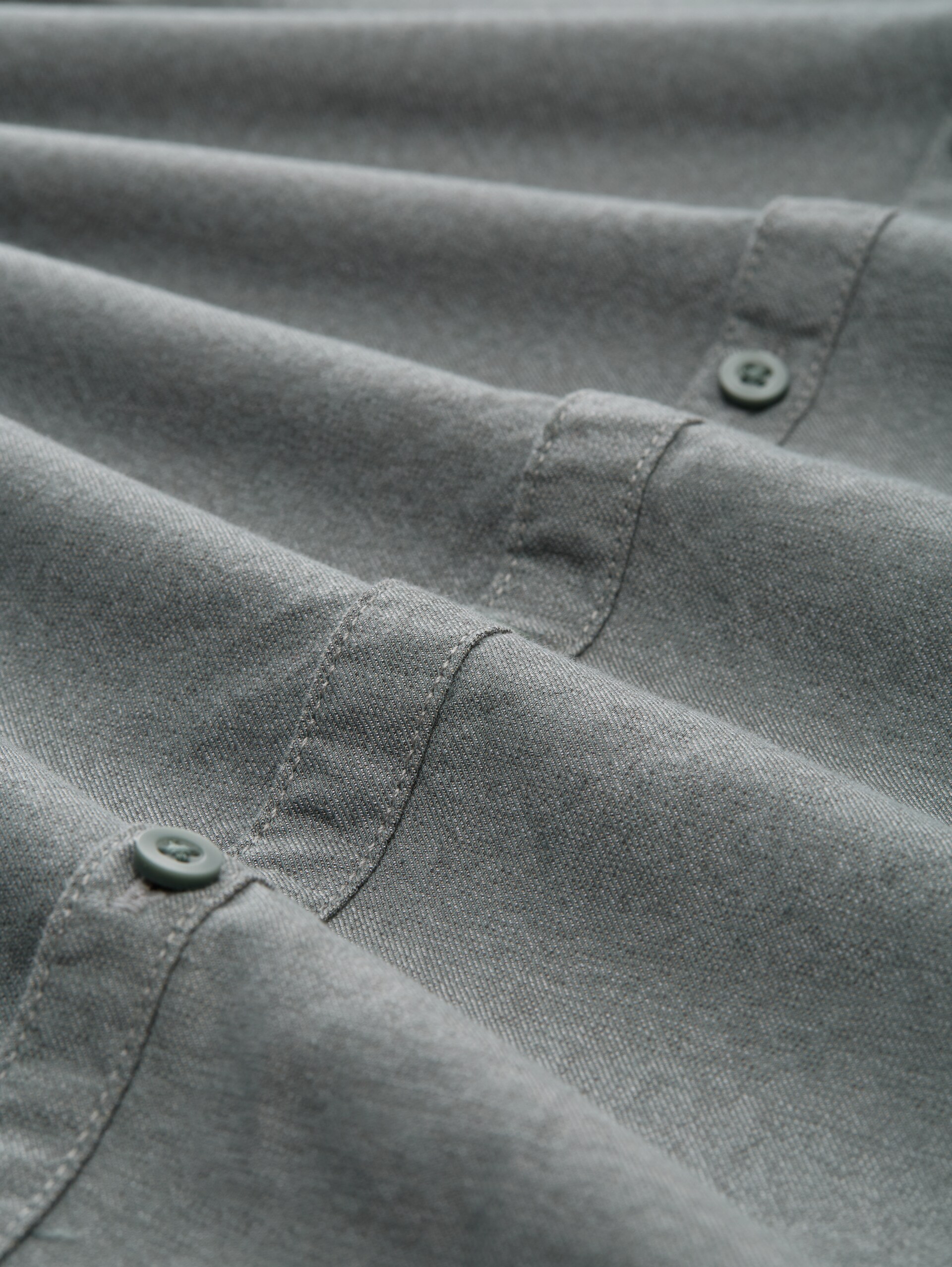 Overhemd met normale pasvorm en borstzak - jasper green fine structure - Materiaalweergave