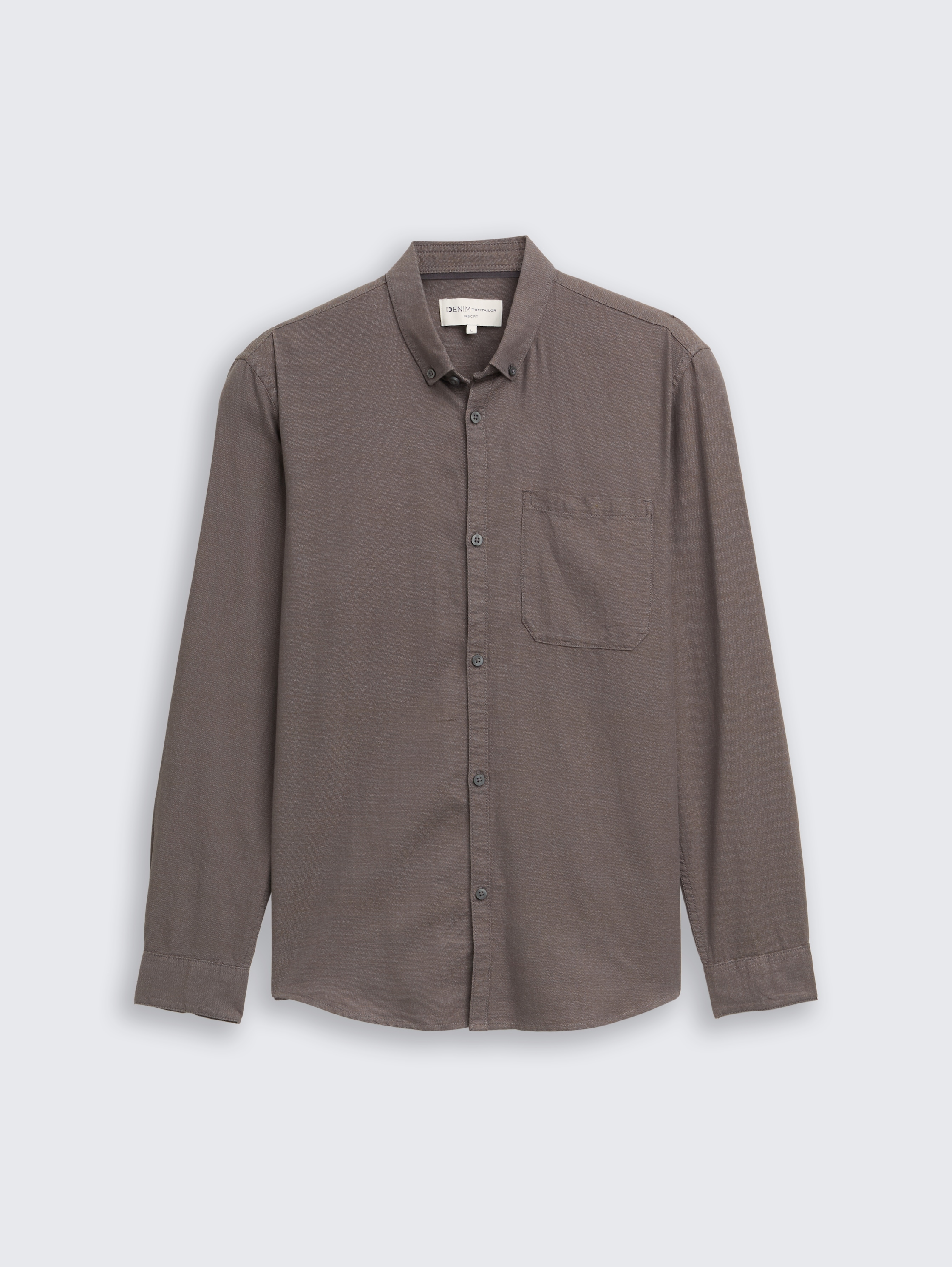Regular Fit Hemd mit Brusttasche - ash grey fine structure - Vorder-Produkt-Ansicht