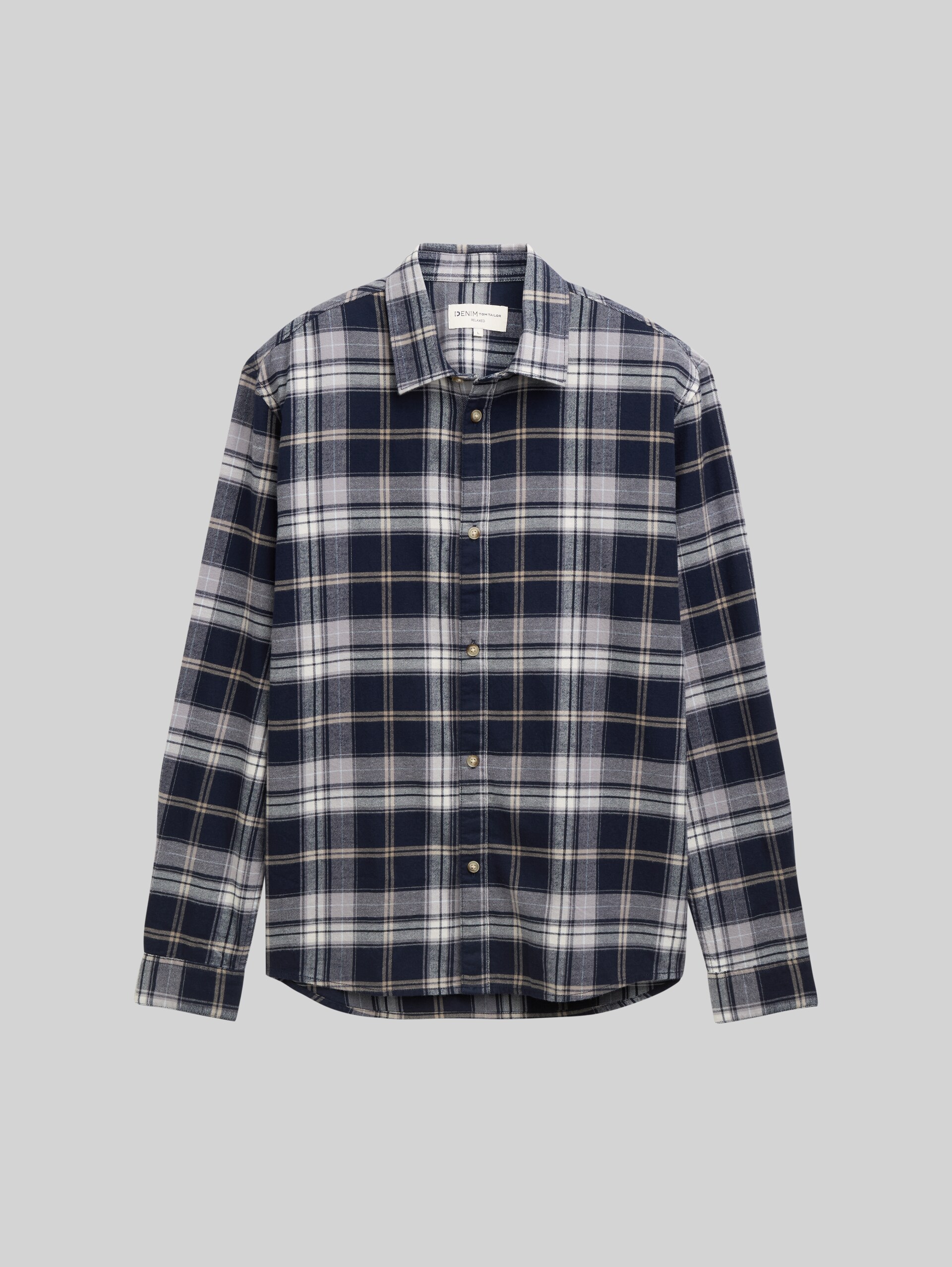 Relaxed Fit Hemd mit Karomuster - navy check - Vorder-Produkt-Ansicht