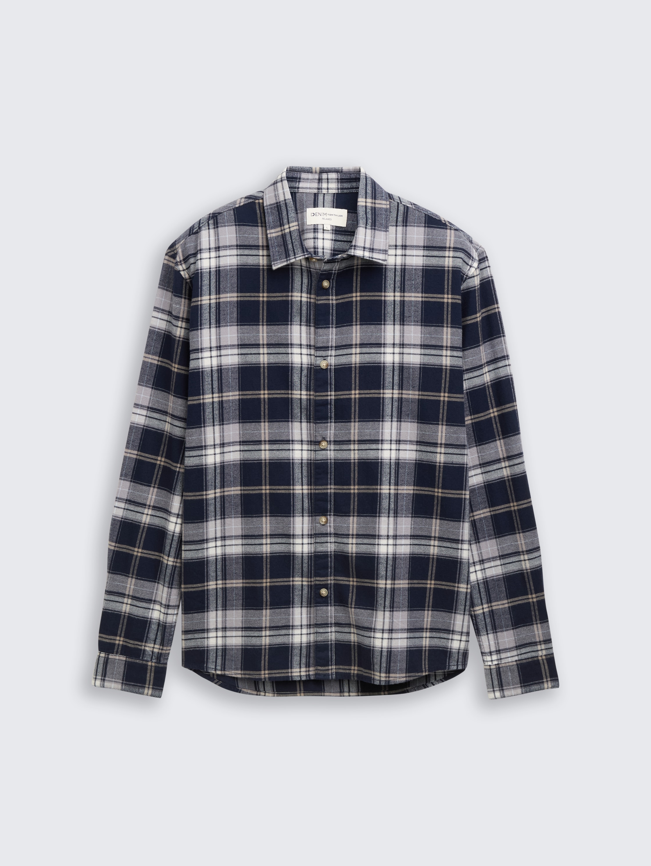 Relaxed Fit Hemd mit Karomuster - navy_check - Vorder-Produkt-Ansicht