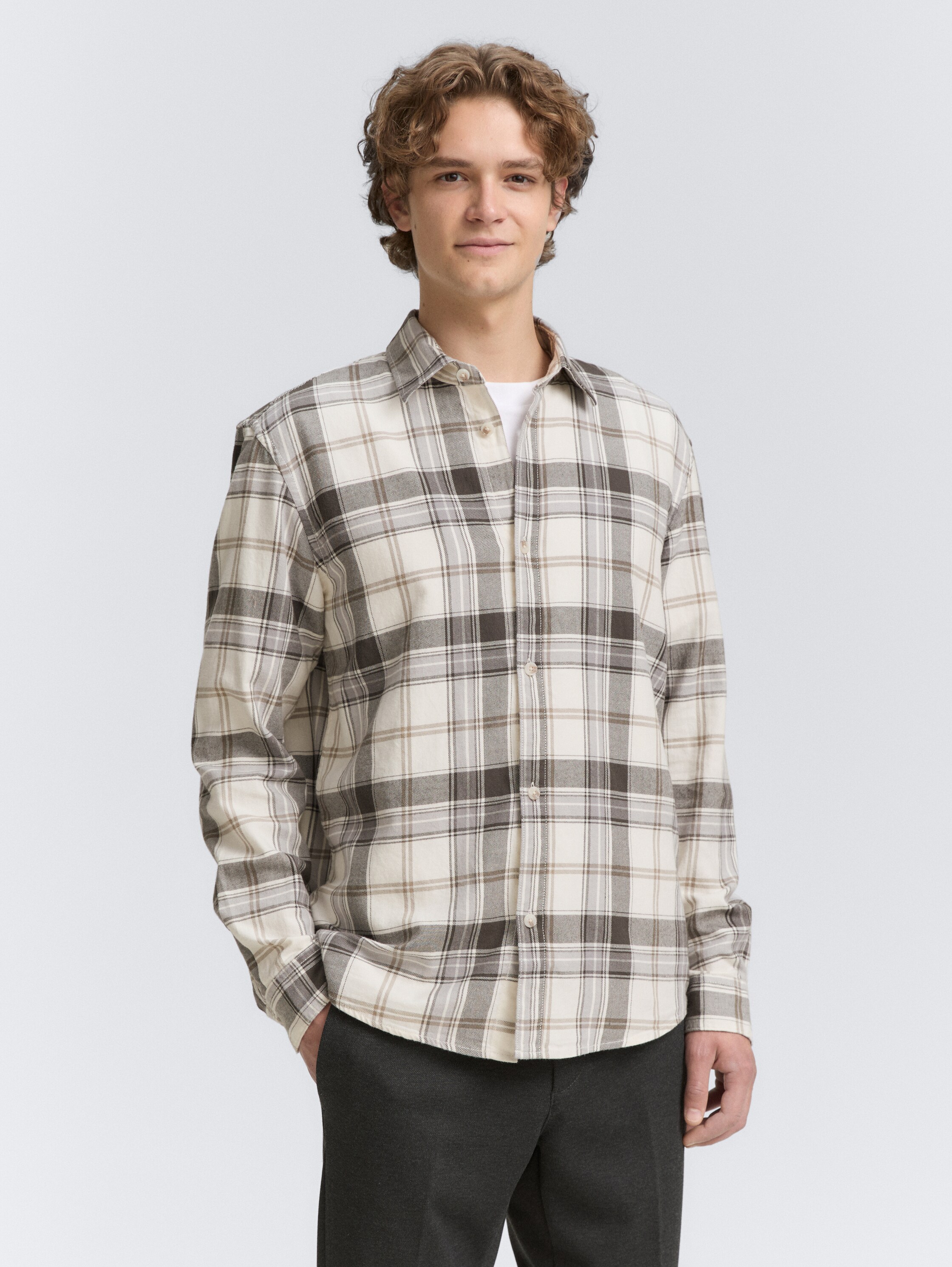 Relaxed fit overhemd met ruitjesmotief - off_white_check - 