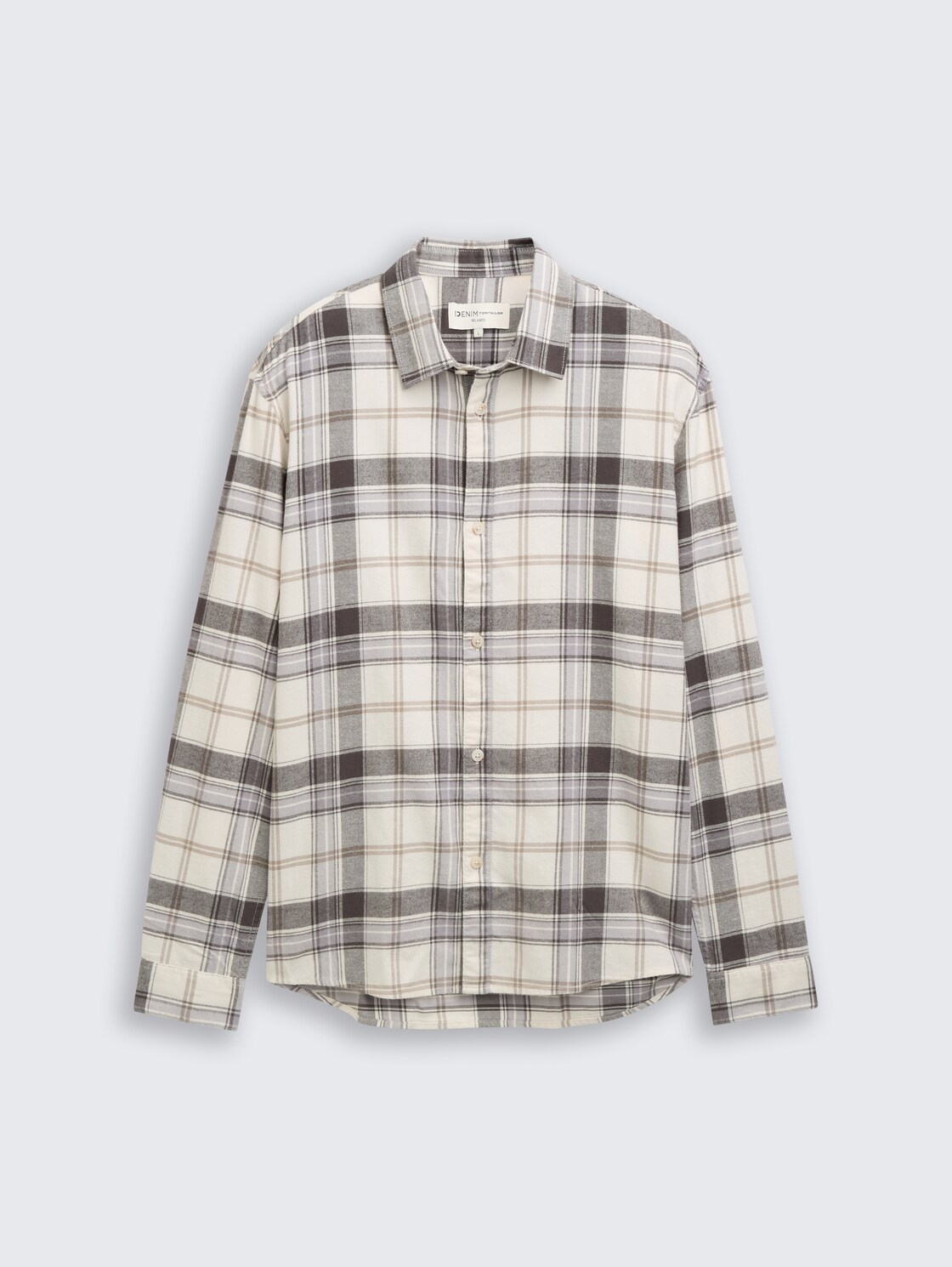 Relaxed Fit Hemd mit Karomuster - off white check - Vorder-Produkt-Ansicht