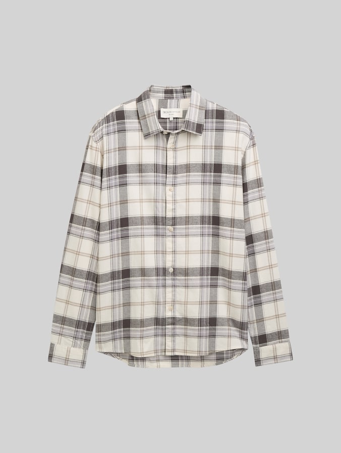 Relaxed Fit Hemd mit Karomuster von Denim Male, off white check