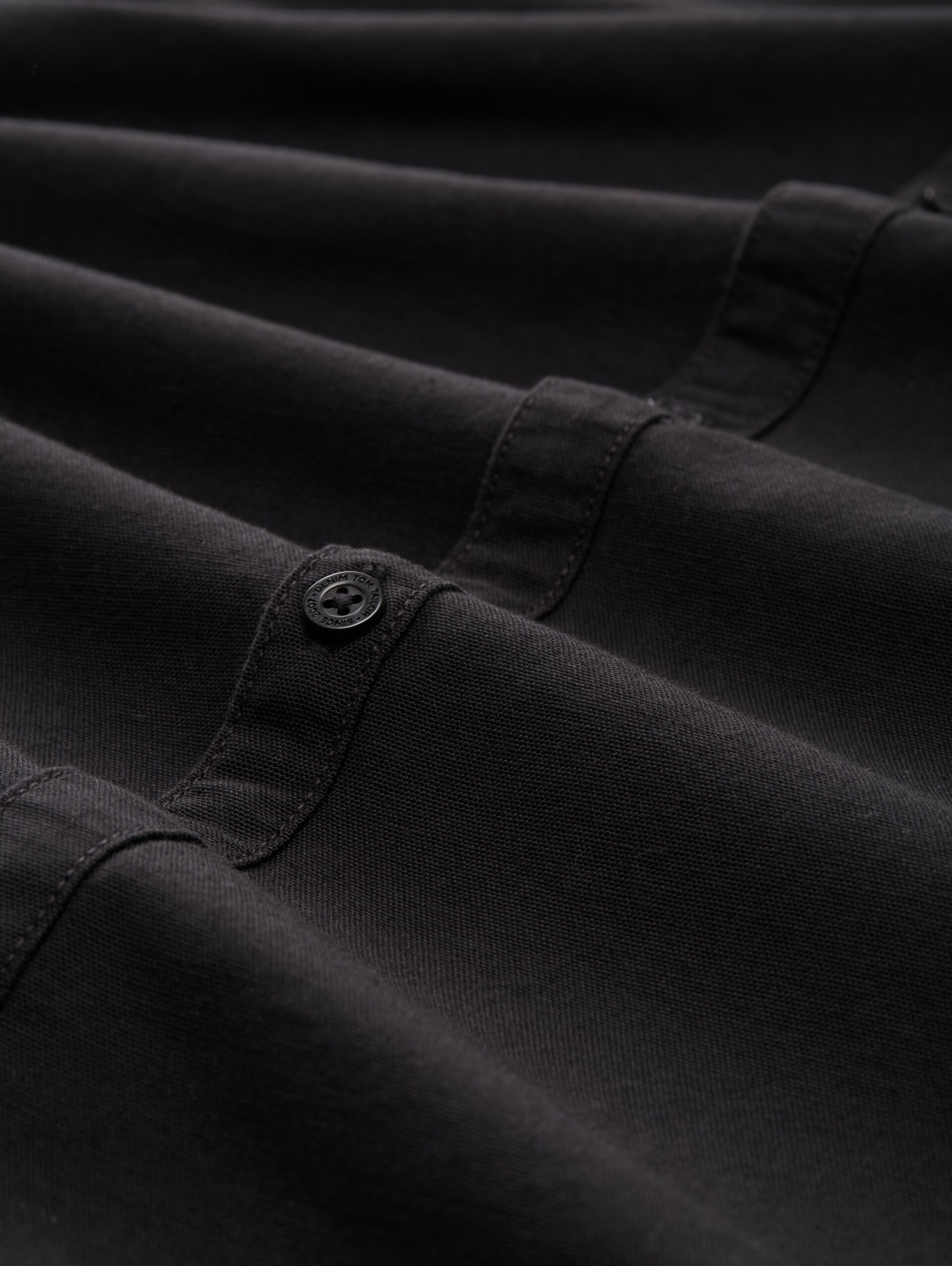 Regular fit shirt with logo embroidery - Night Watch Black - Material view