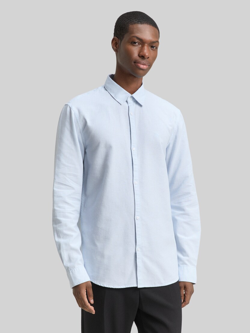 Regular Fit Hemd mit Logo-Stickerei von Denim Male, blue oxford