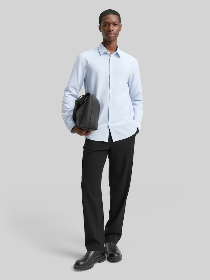 Regular Fit Hemd mit Logo-Stickerei von Denim Male, blue oxford