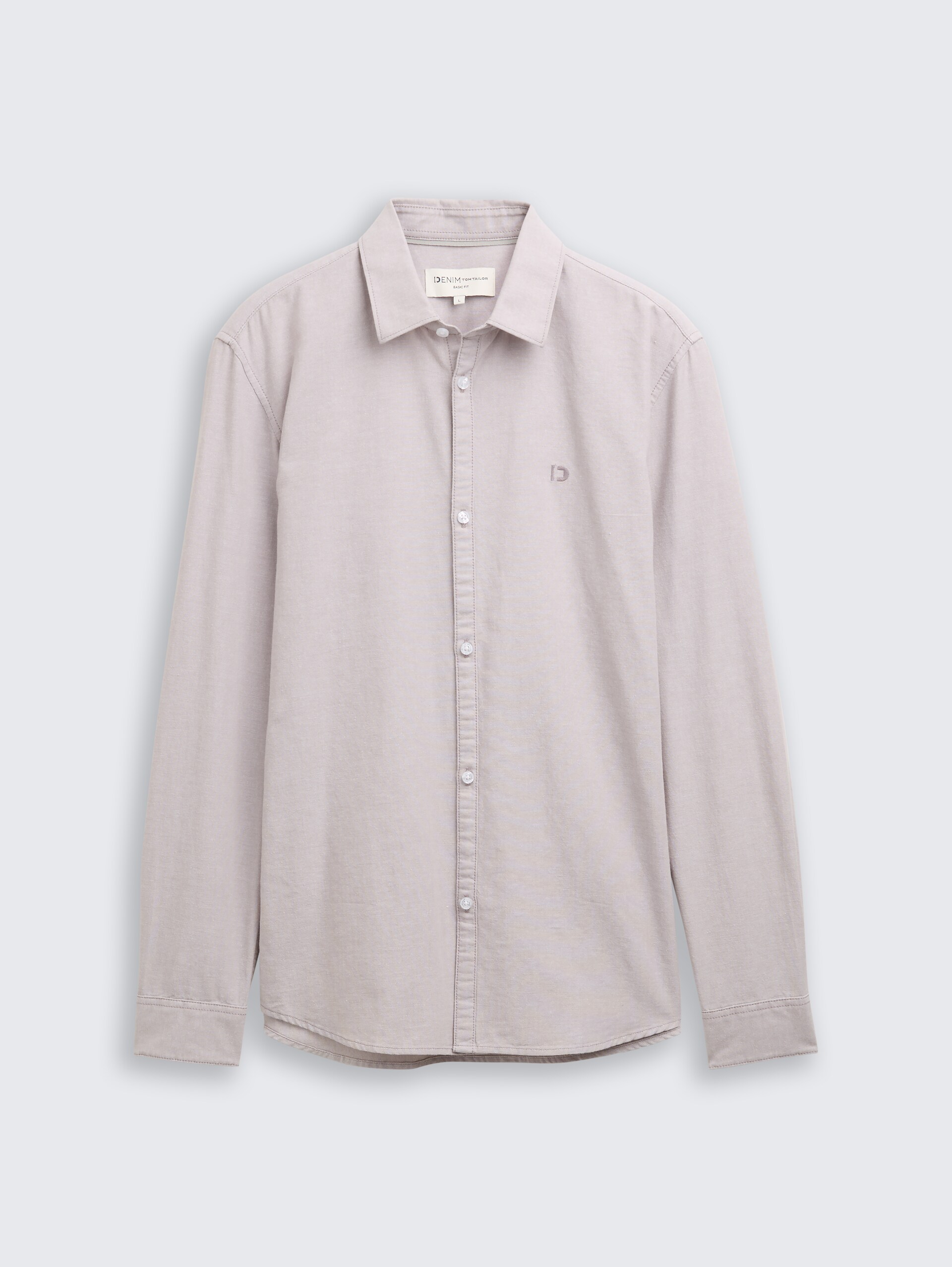 Regular Fit Hemd mit Logo-Stickerei - grey oxford - Vorder-Produkt-Ansicht