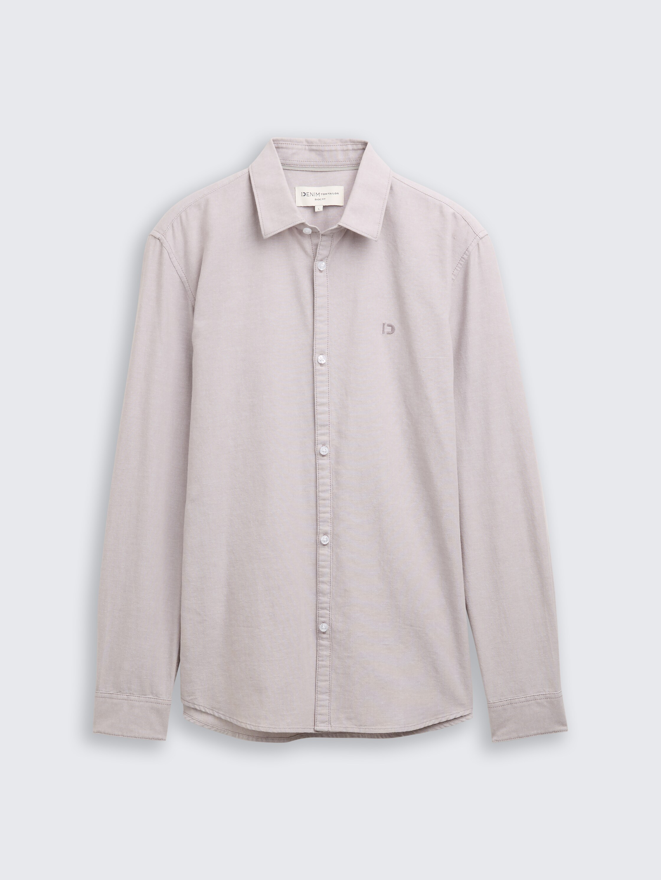 Regular fit overhemd met geborduurd logo - grey_oxford - 