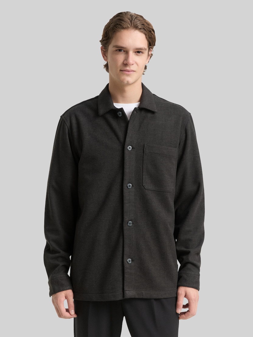 Overhemd met borstzak door Denim Male, black twill
