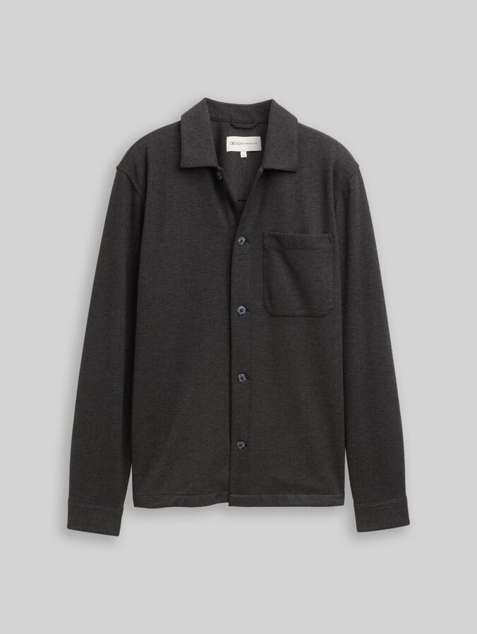Overshirt mit Brusttasche von Denim Male, black twill