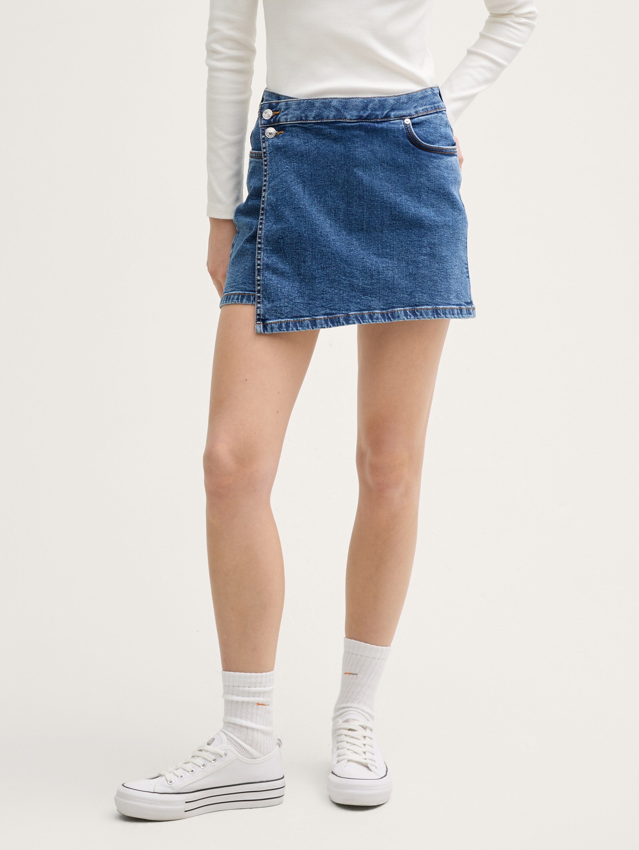 Jeans skort met overslaglook - 5