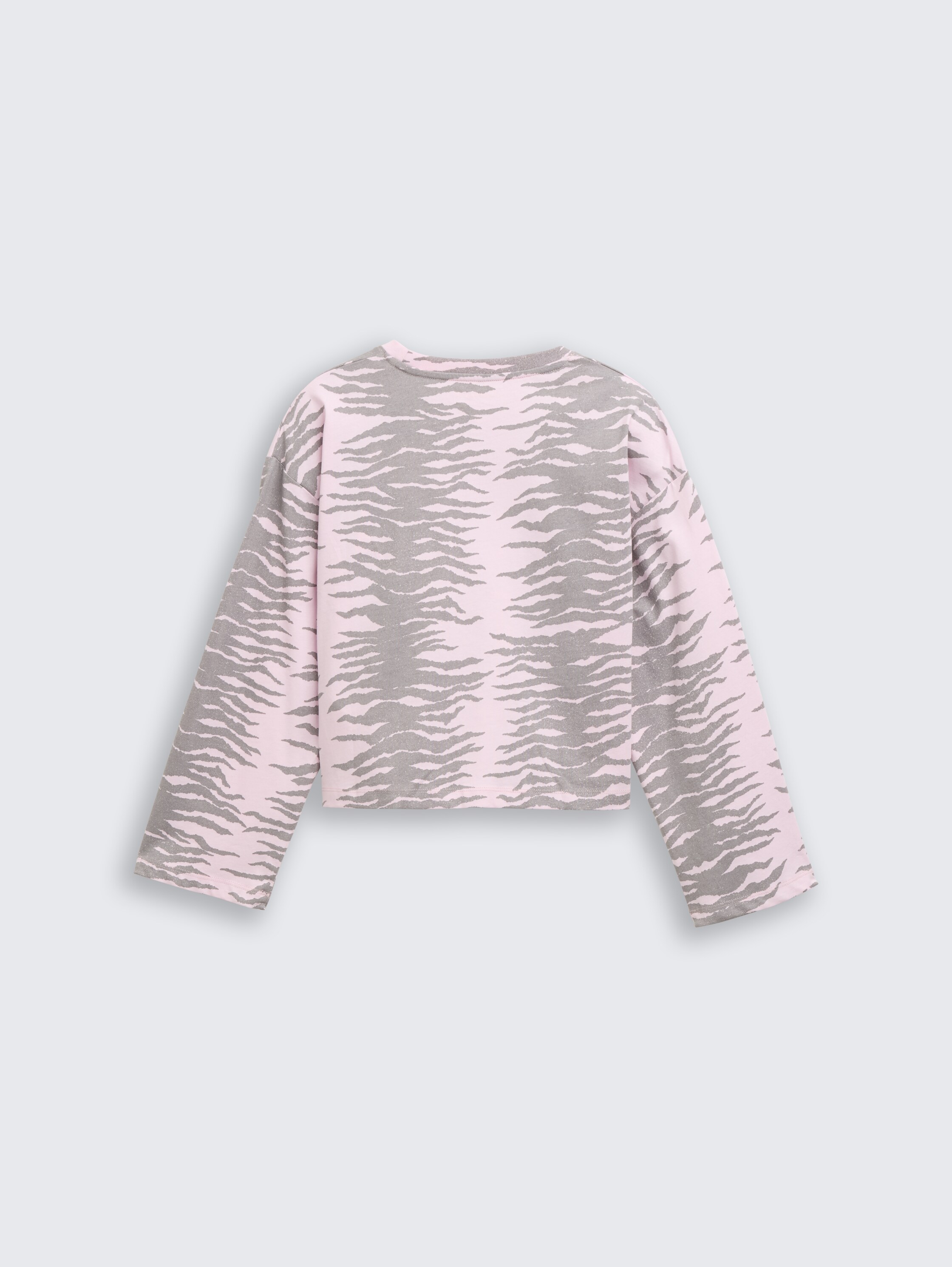 Cropped Langarmshirt mit Muster - rose zebra design
