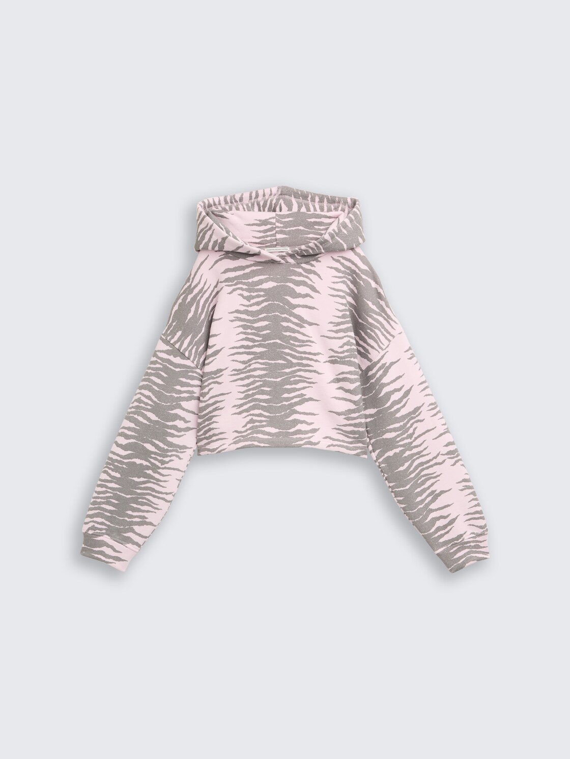 Cropped Hoodie Sweatshirt mit Muster - rose zebra design - Vorder-Produkt-Ansicht