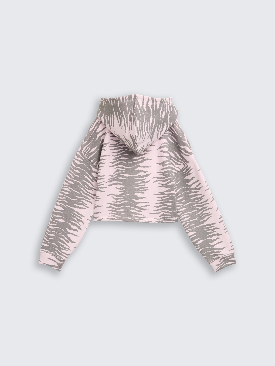 Cropped Hoodie Sweatshirt mit Muster - rose zebra design