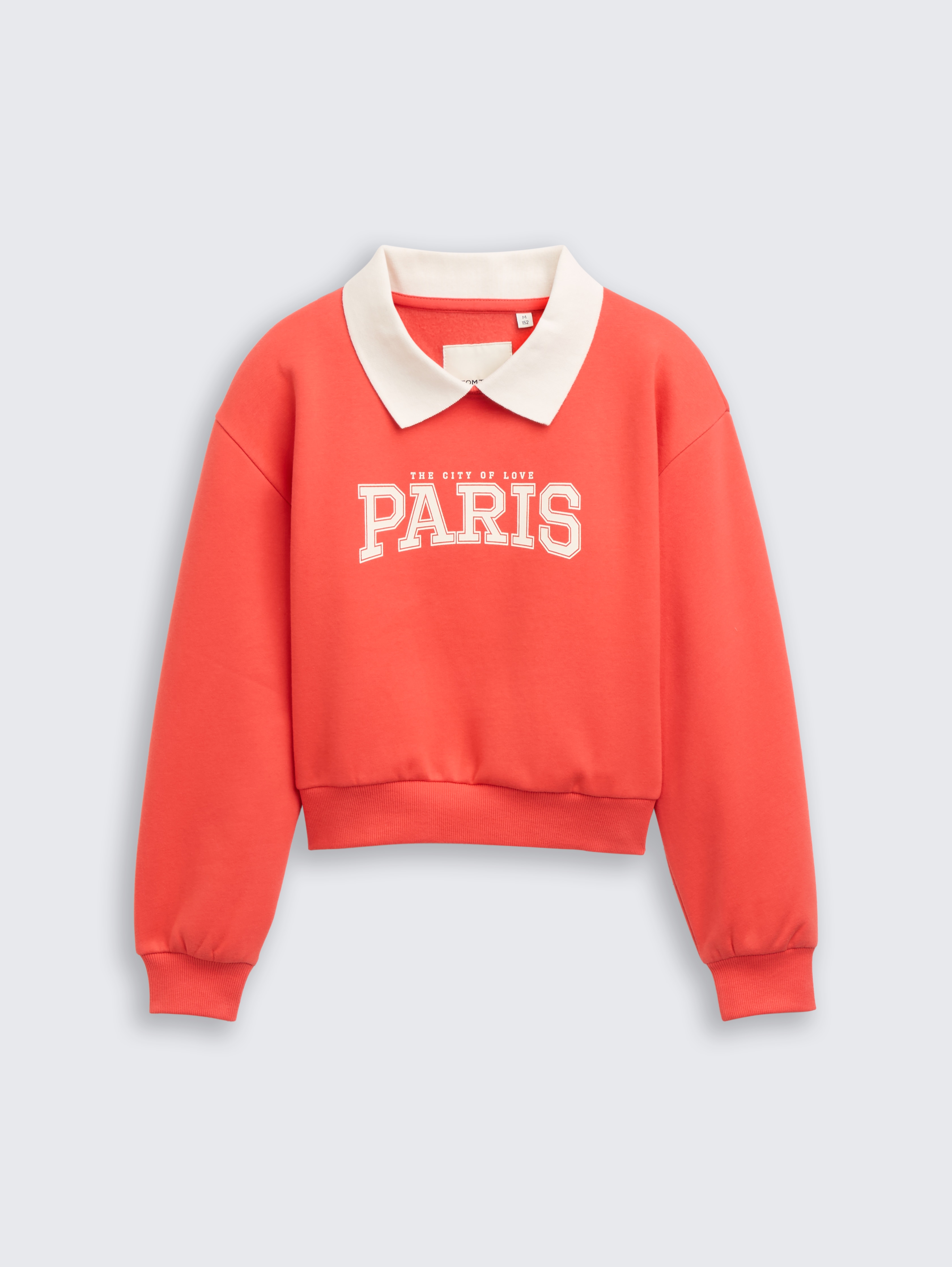 Cropped Sweatshirt mit Kragen von Teen Girls, Plain Red