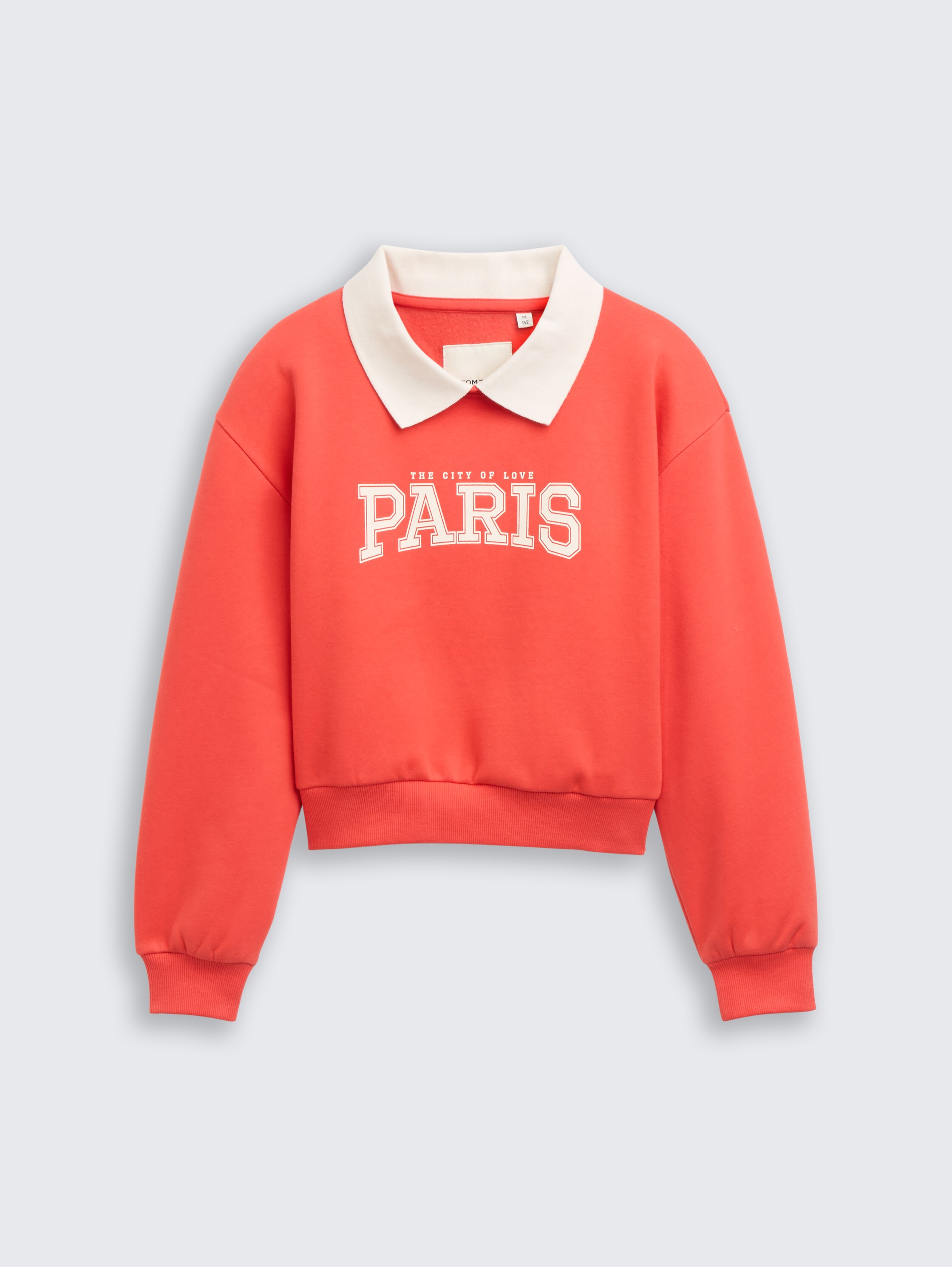 Cropped Sweatshirt mit Kragen - plain_red - 