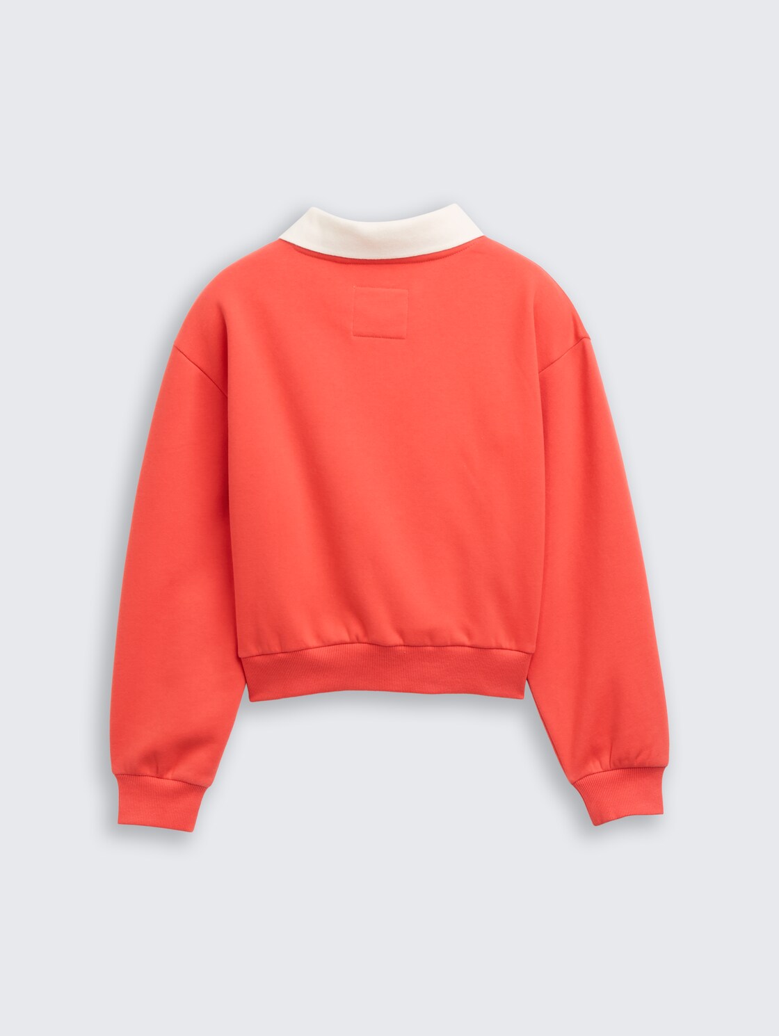 Cropped Sweatshirt mit Kragen - Plain Red