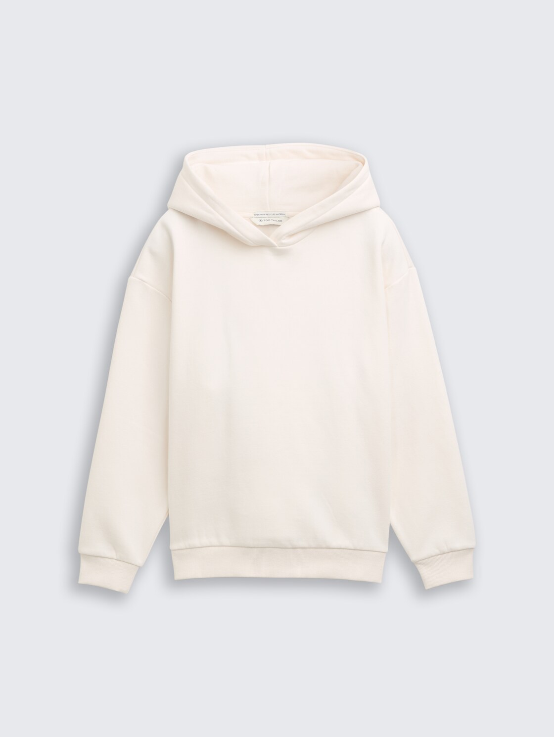Oversized hoodie sweatshirt with back print - Gardenia White - Front product view