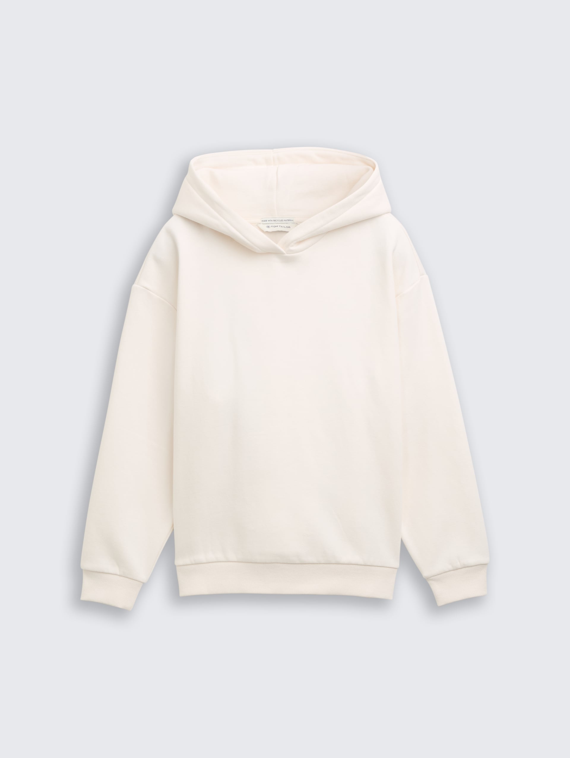 Oversize Hoodie Sweatshirt mit Rückenprint - Gardenia White - Vorder-Produkt-Ansicht