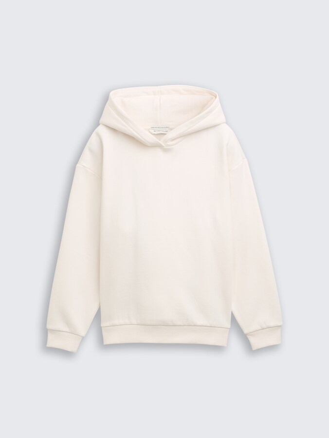 Oversized hoodie-sweatshirt met print op de rug door Teen Girls, Gardenia White