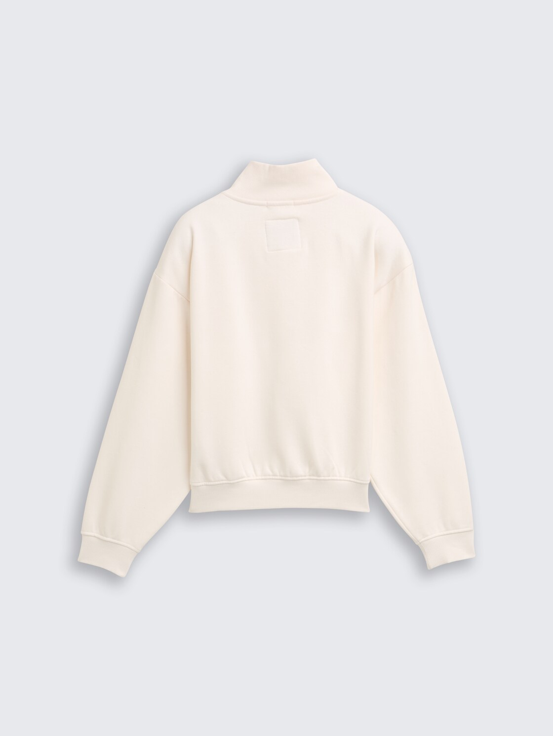 Oversize Sweatjacke mit Stehkragen - Gardenia White