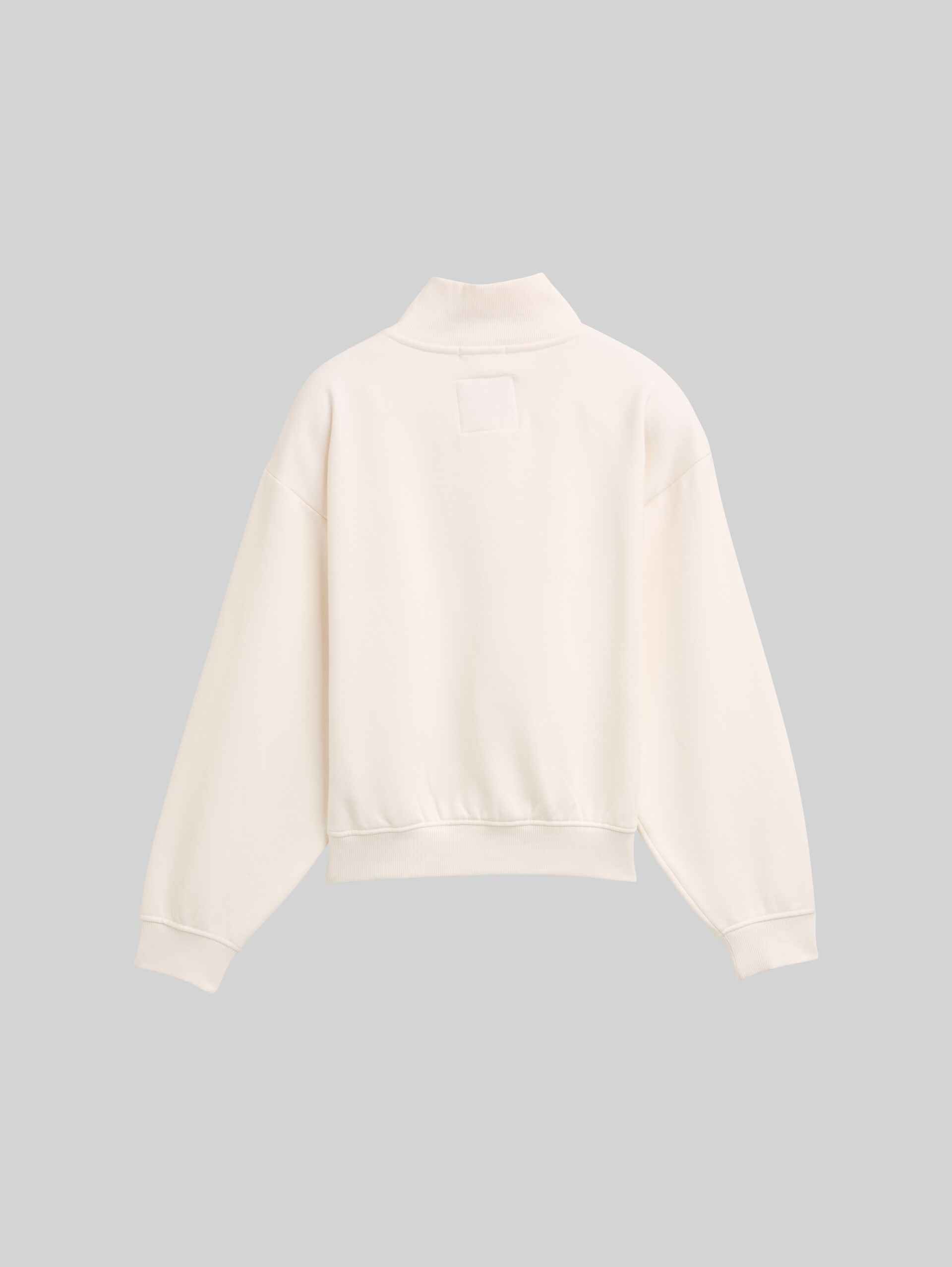 Oversized sweat jacket with stand-up collar - Gardenia White