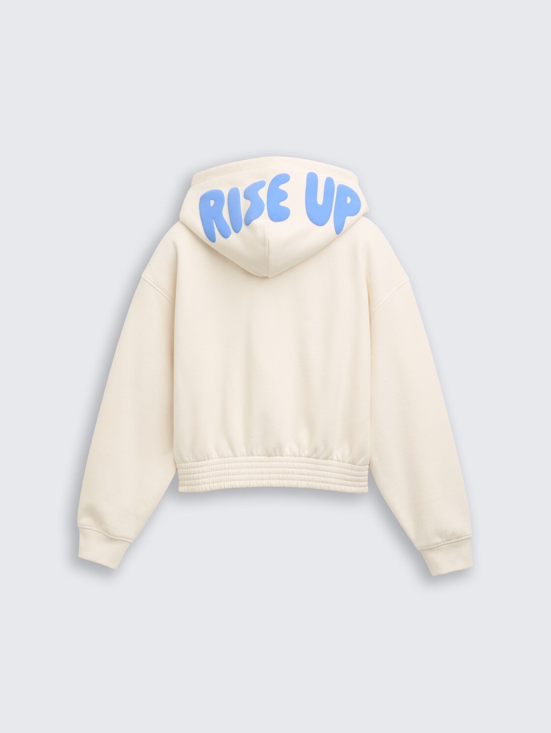 Cropped Hoodie Sweatshirt mit Print - Gardenia White