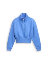 Ausgewählt, Cropped Troyer Sweatshirt von Tom Tailor, blau